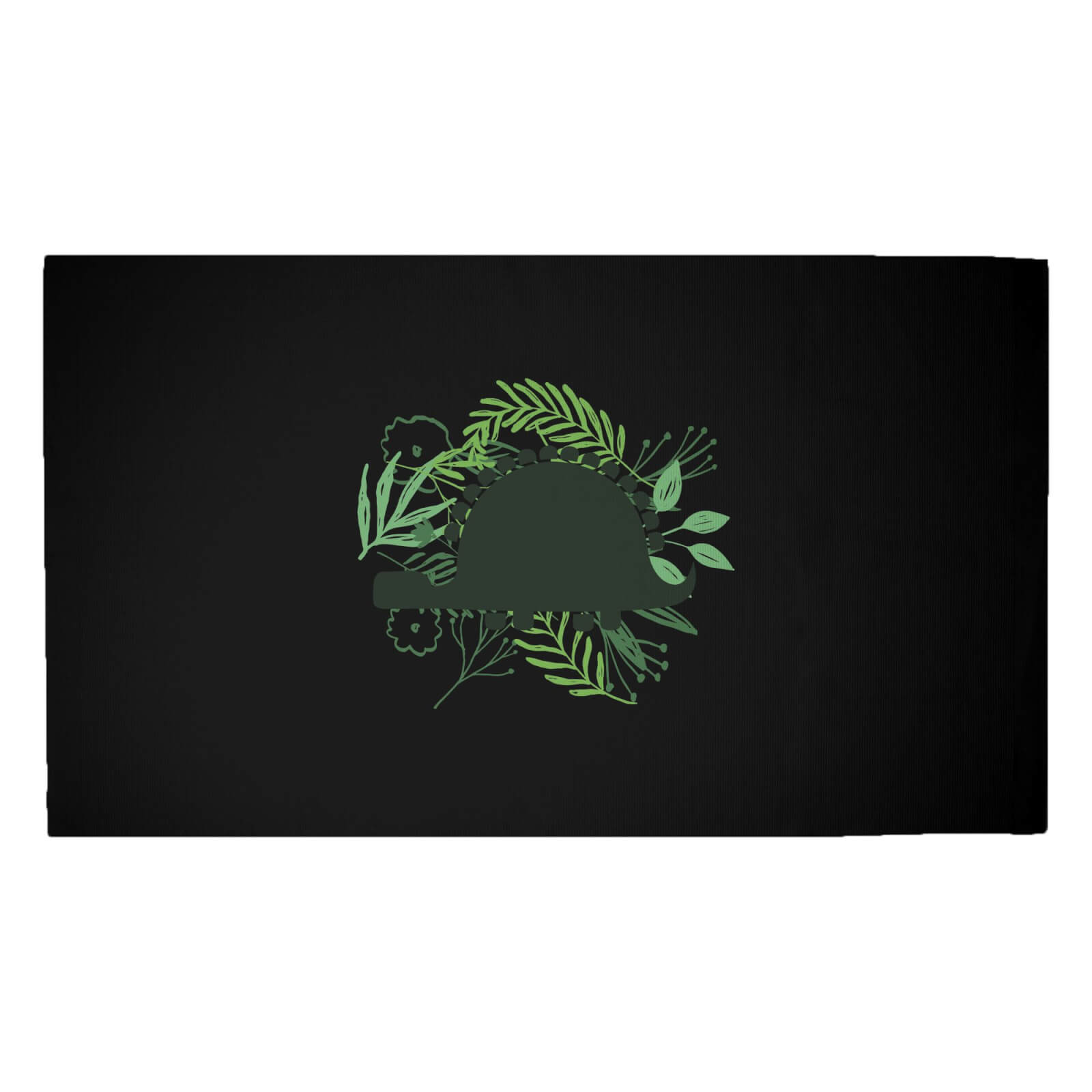 Stegosaurus Silhouette Foliage Woven Rug - Medium