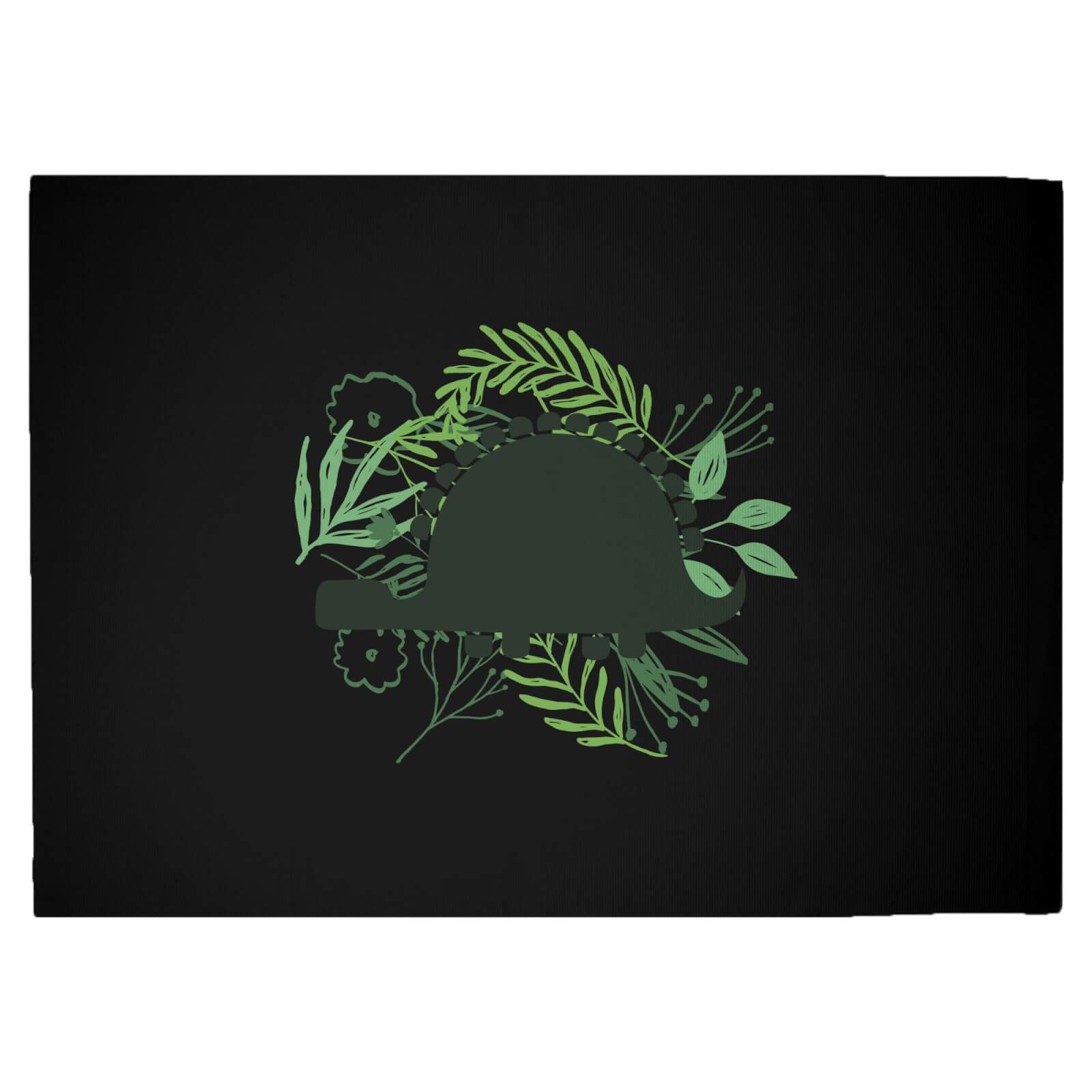 Stegosaurus Silhouette Foliage Woven Rug - Large