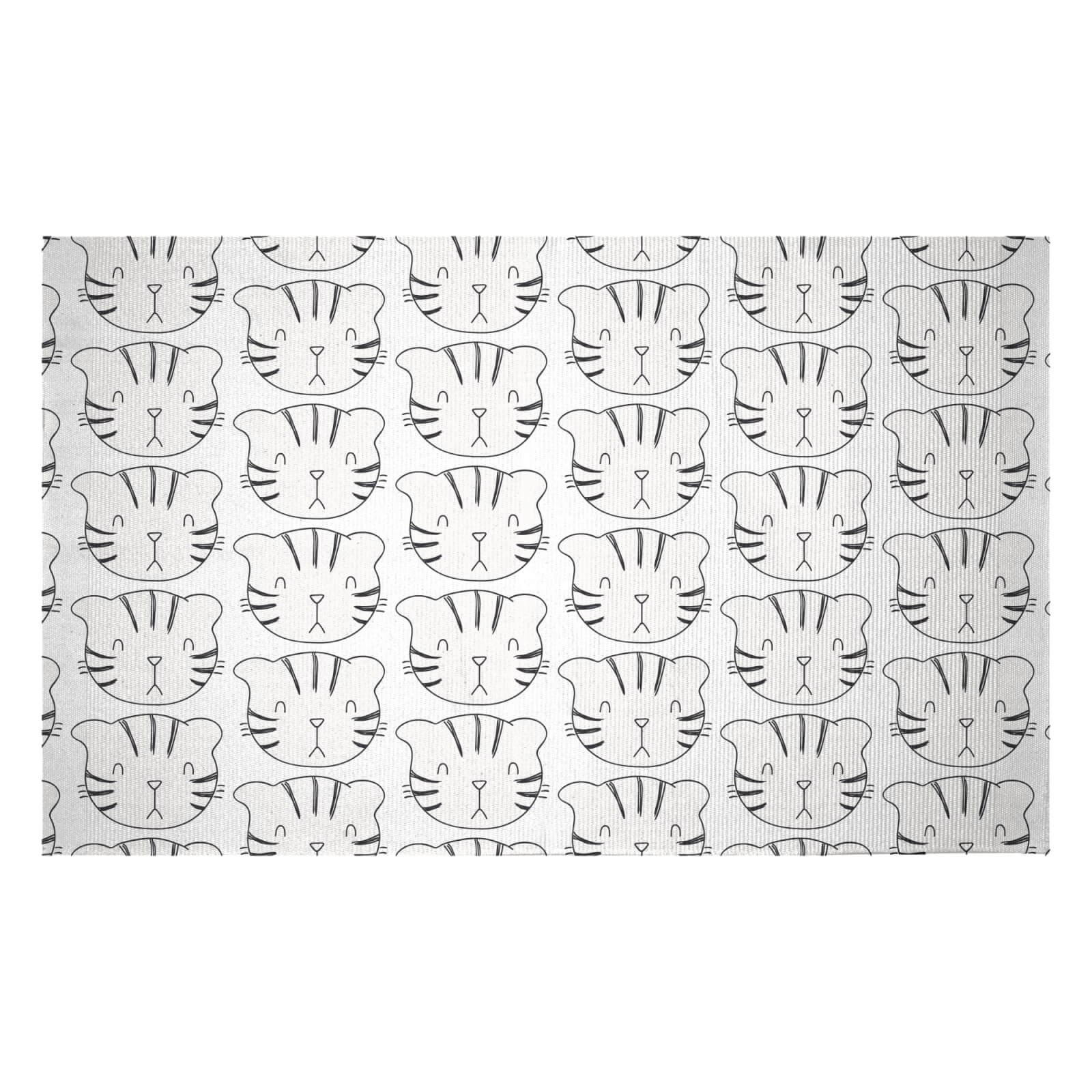Cat Face Woven Rug - Small
