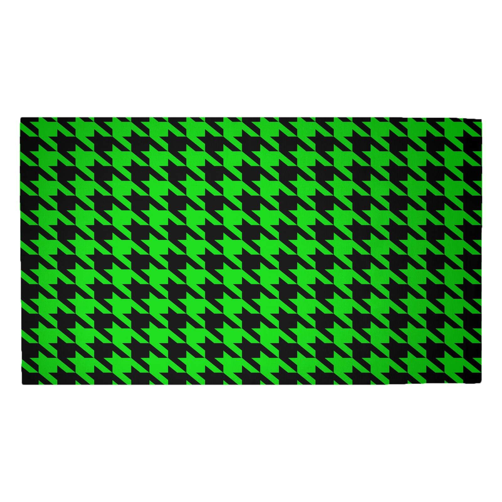Green Dogtooth Woven Rug - Medium