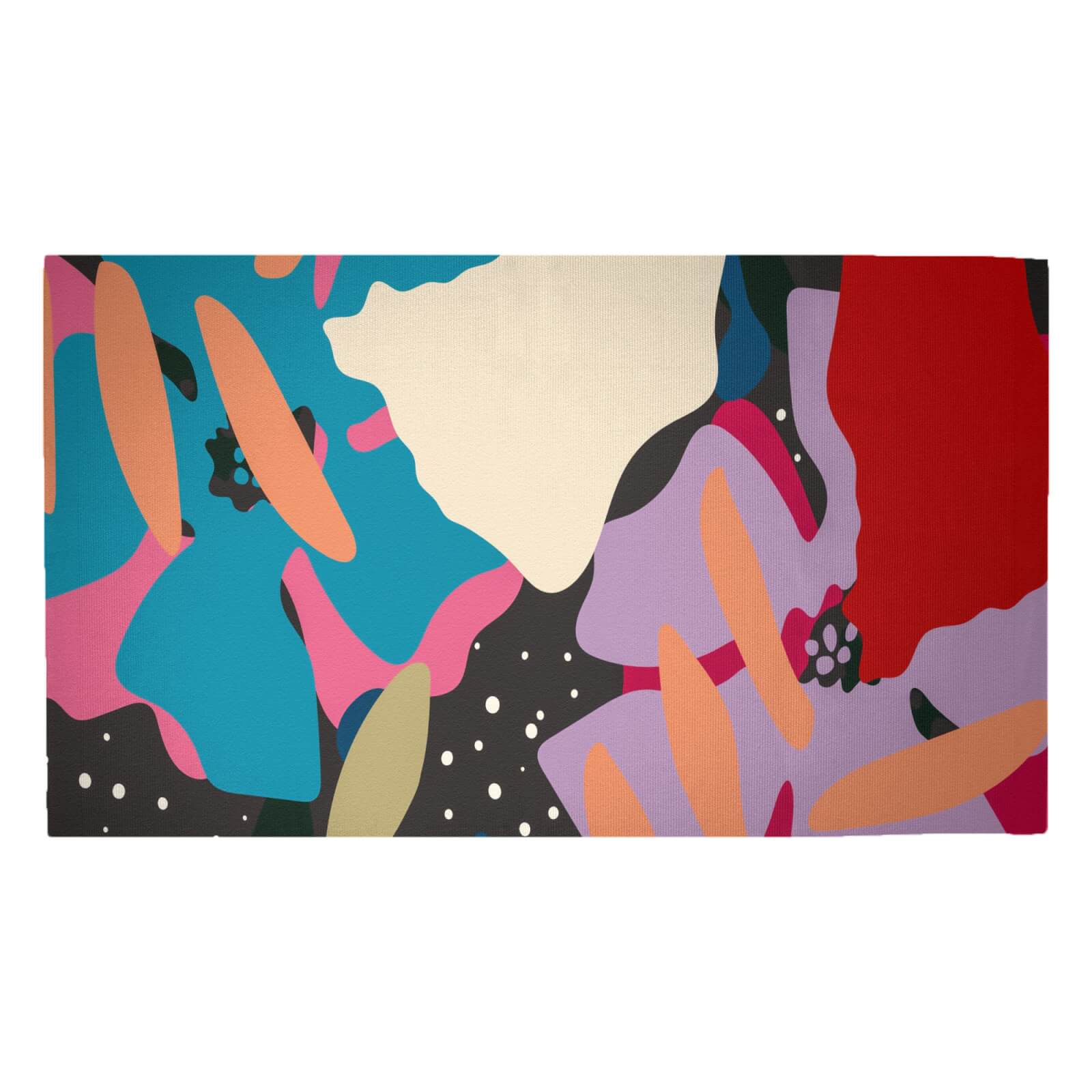 Retro Abstract Leaves Woven Rug - Medium