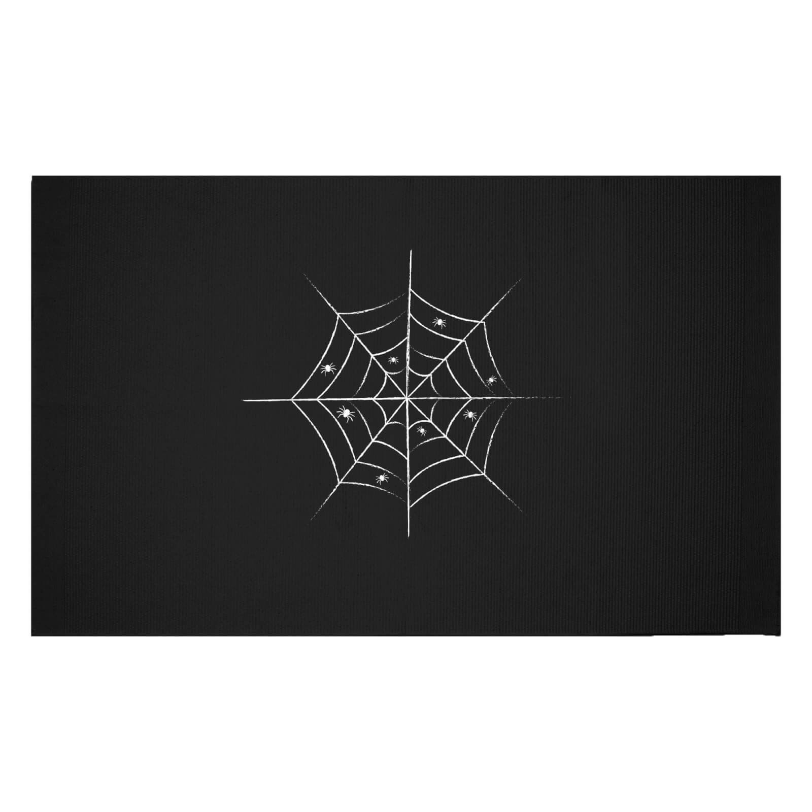 Hand Drawn Spider Web Woven Rug - Small
