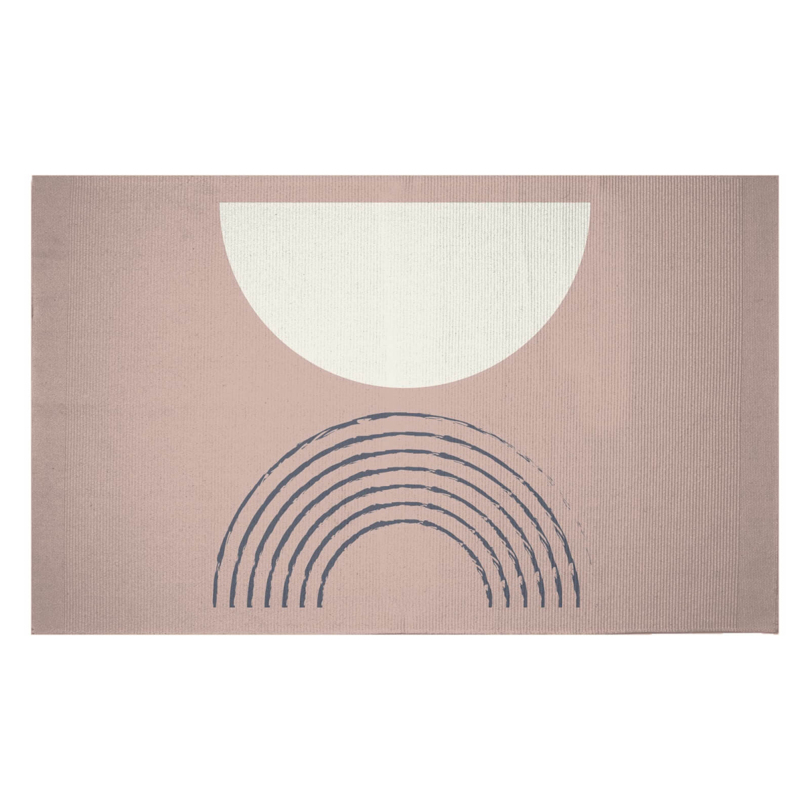 Retro Half Circle Woven Rug - Small