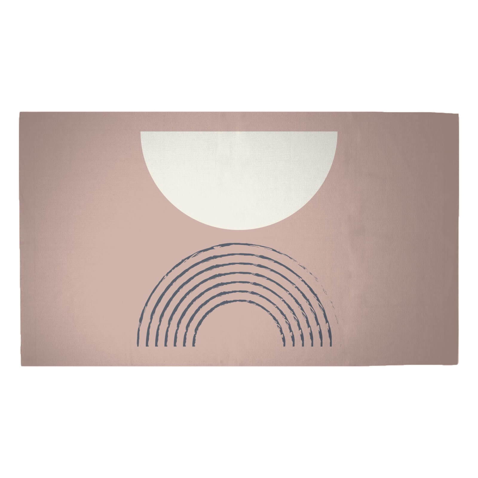 Retro Half Circle Woven Rug - Medium