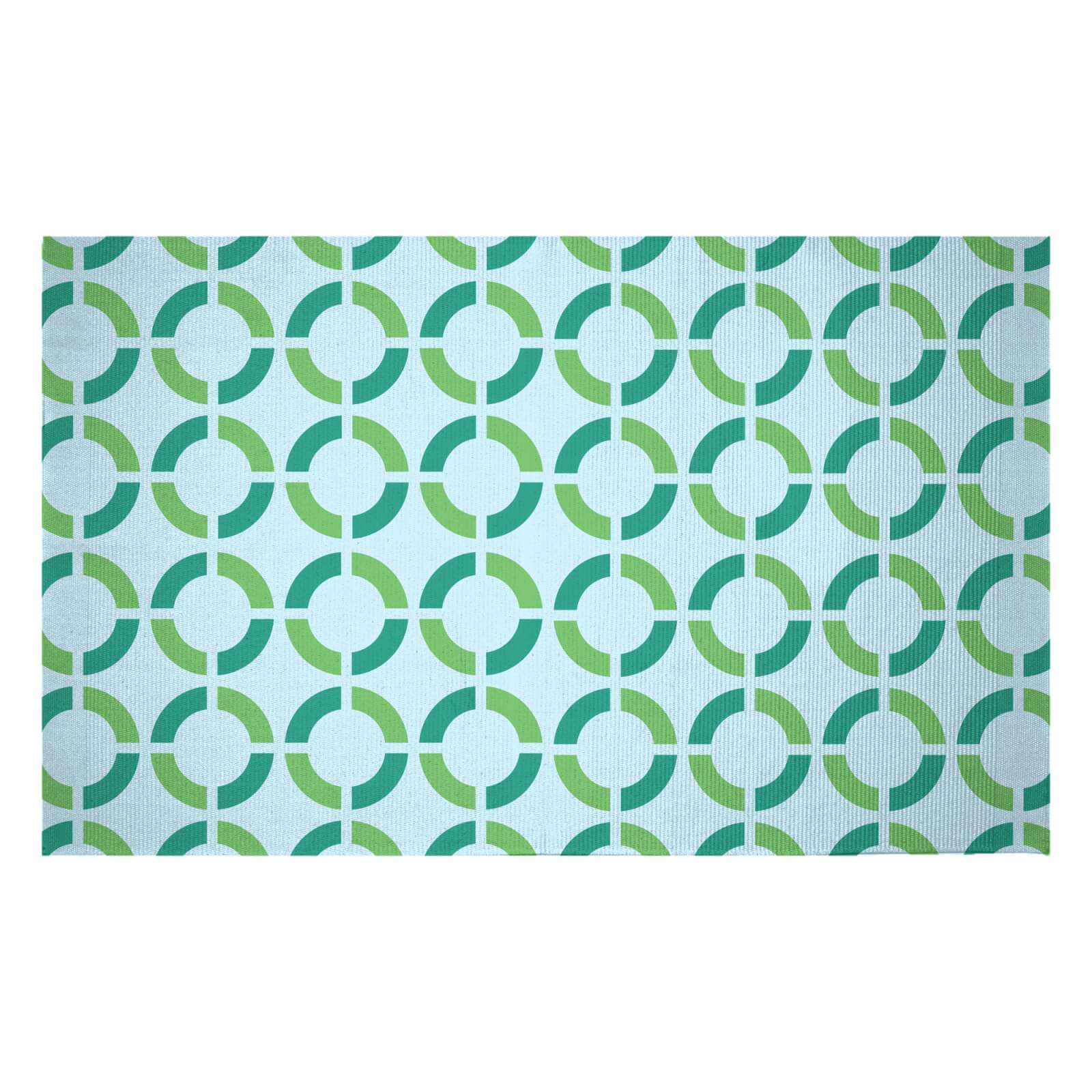 Two Tone Circles Woven Rug - Small