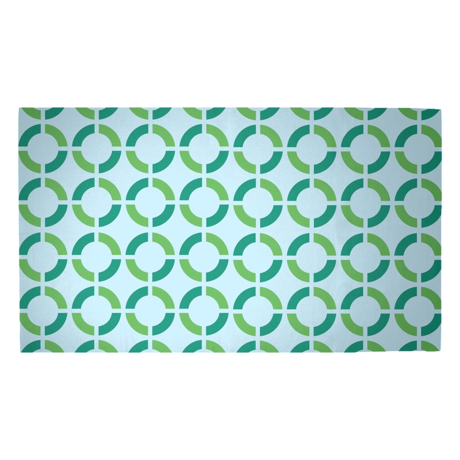 Two Tone Circles Woven Rug - Medium