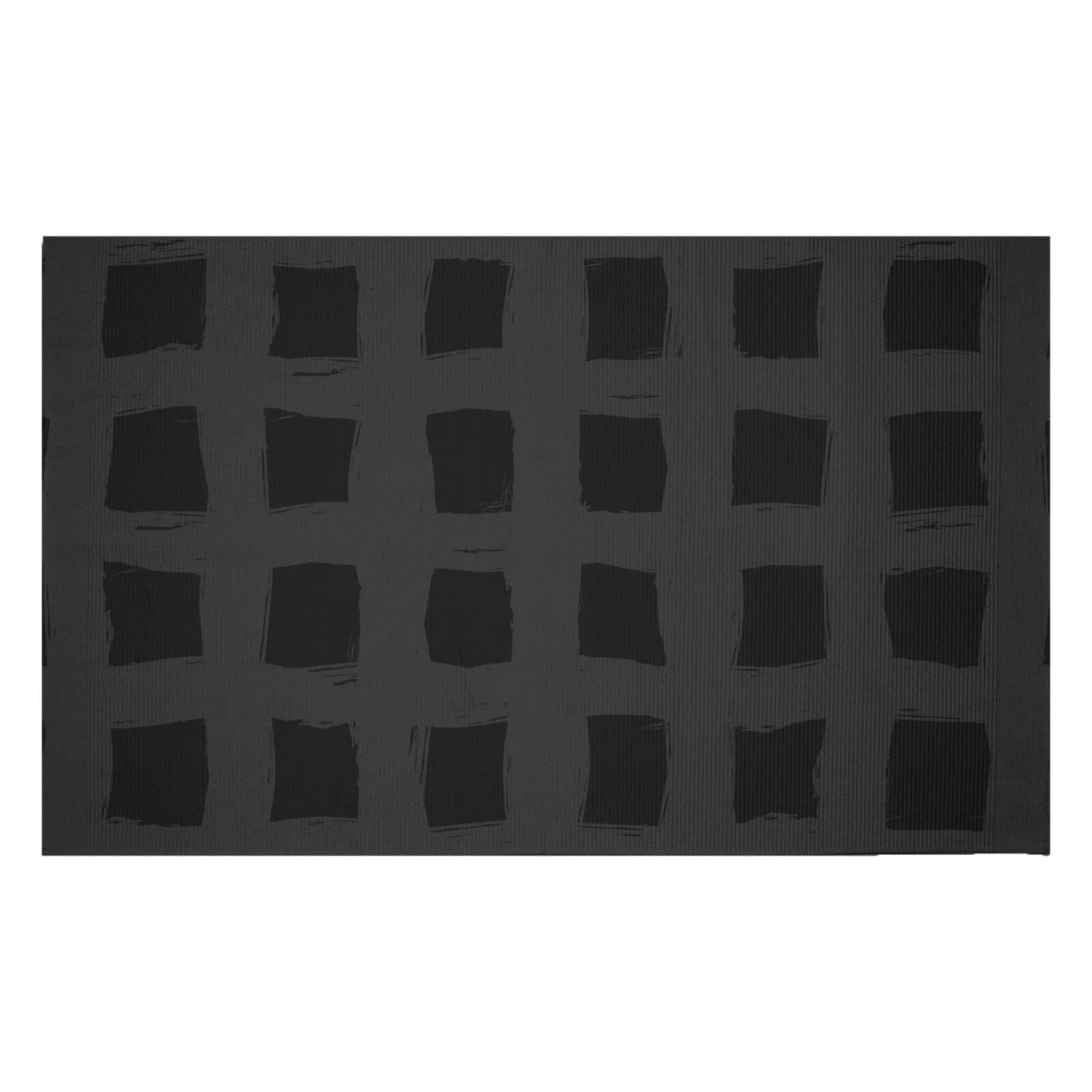 Inky Grid Woven Rug - Small