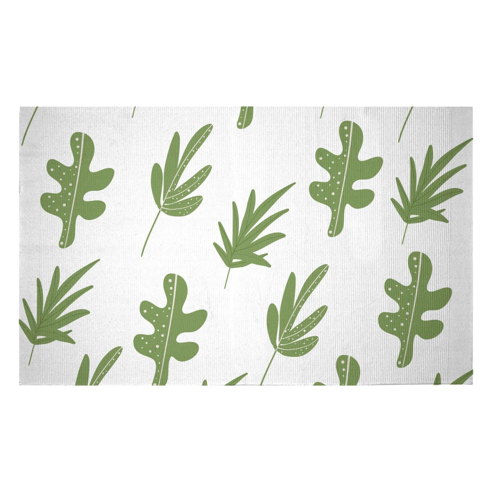 Multi Leaves Woven Rug - Small