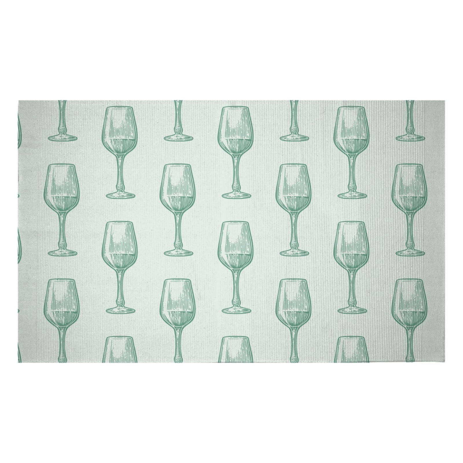 Wine Glass Pattern Woven Rug - Small