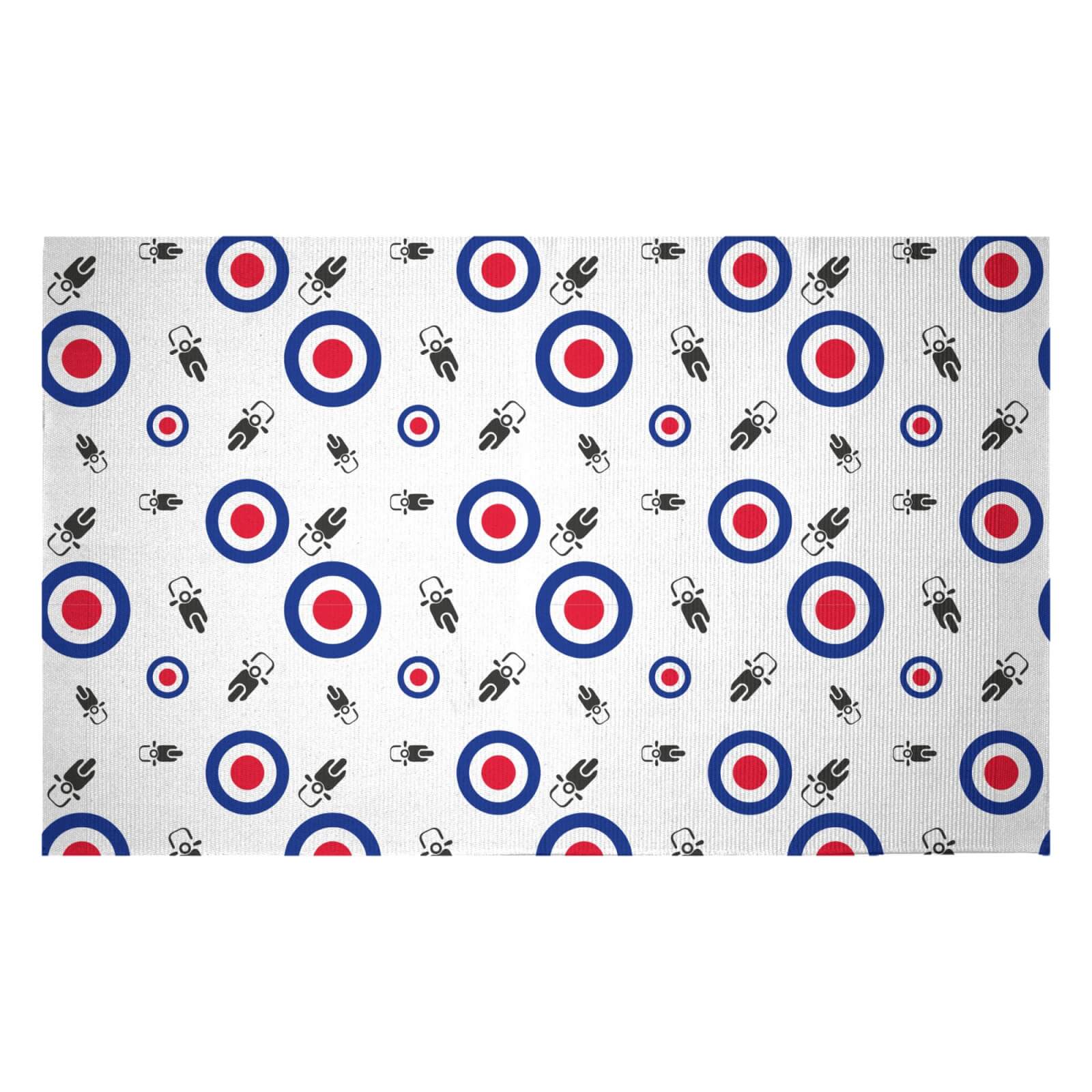 Moped Mod Pattern Woven Rug - Small