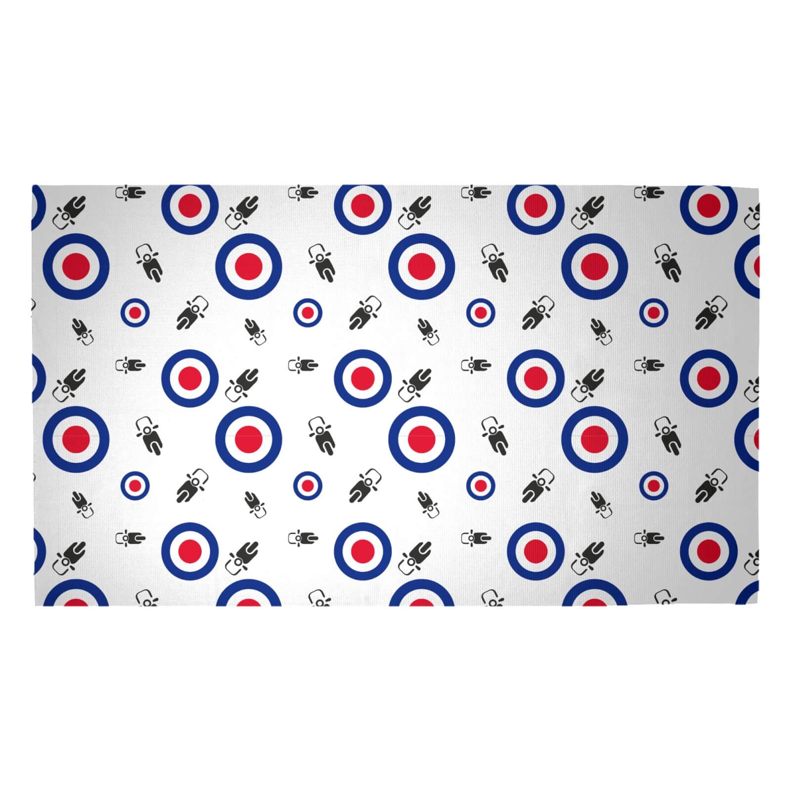 Moped Mod Pattern Woven Rug - Medium