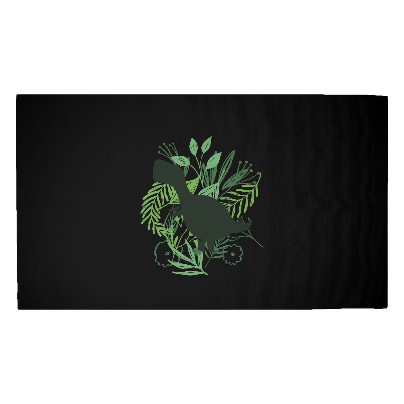 T-Rex Silhouette Foliage Woven Rug - Medium