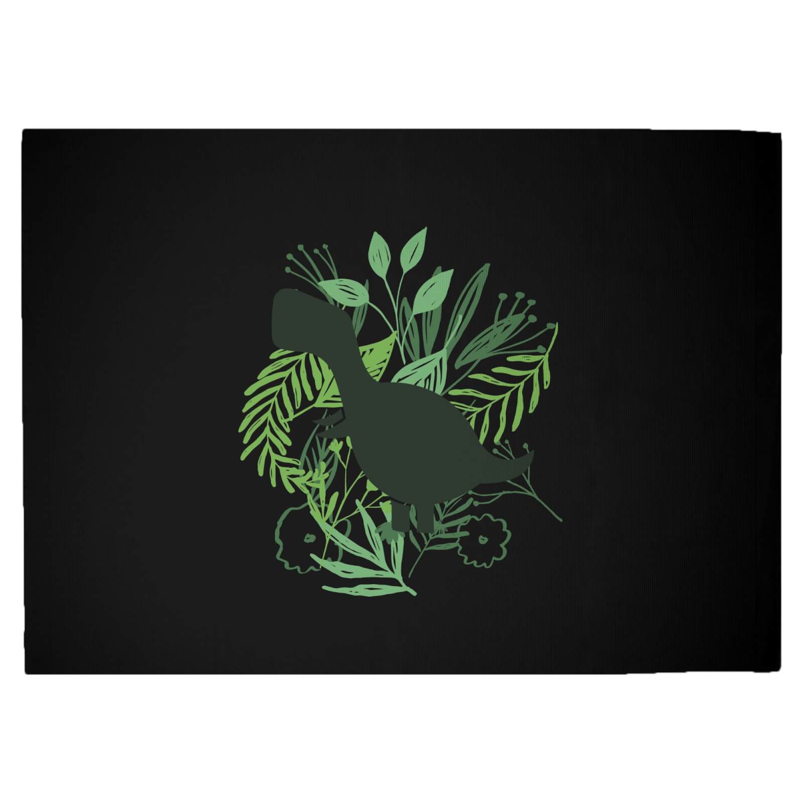 T-Rex Silhouette Foliage Woven Rug - Large