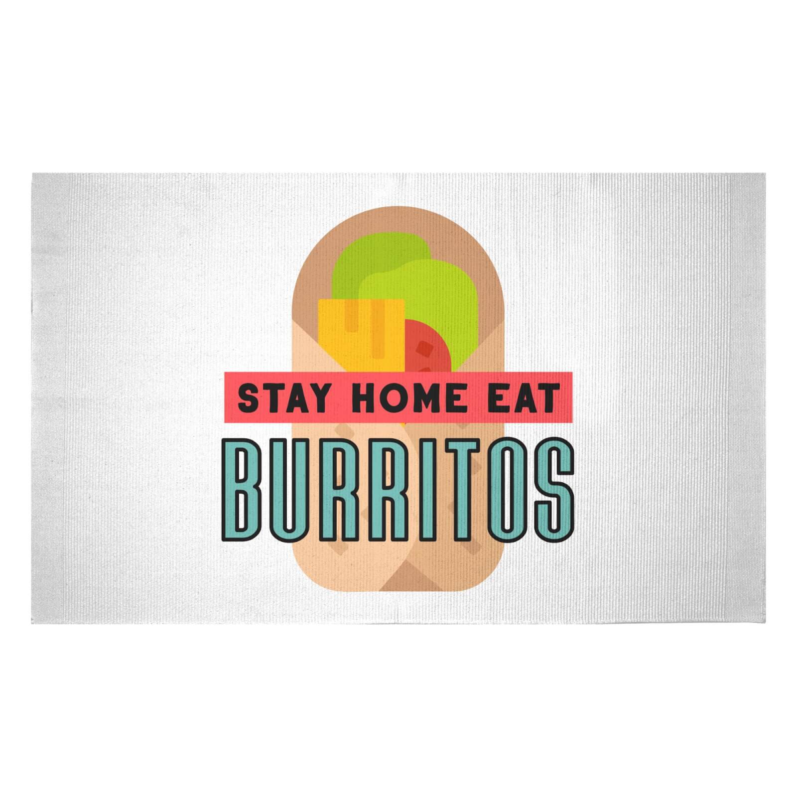 Stay Home Eat Burritos Woven Rug - Small