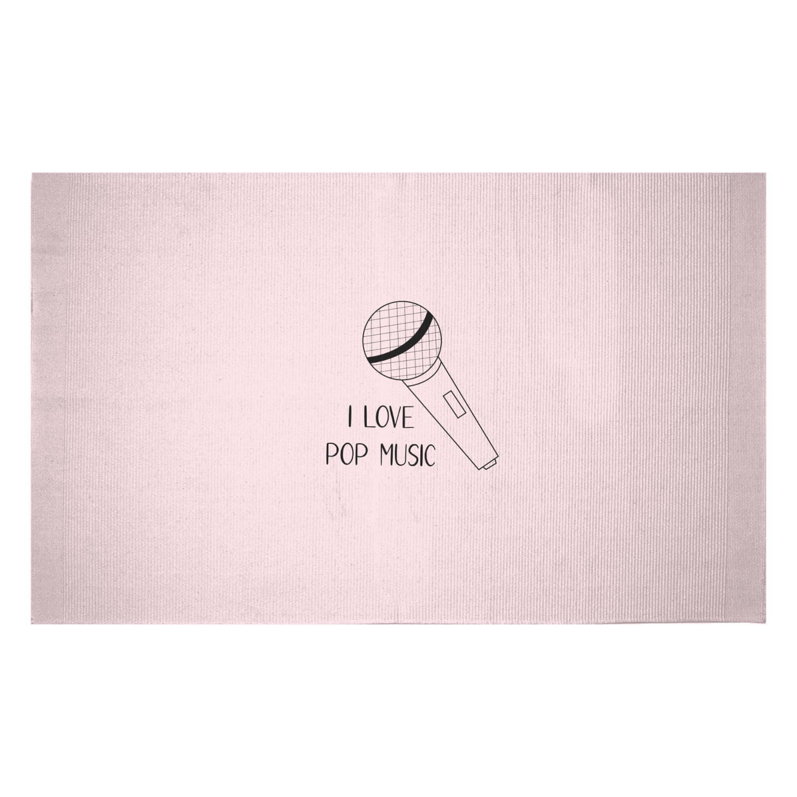 I Love Pop Music Woven Rug - Small