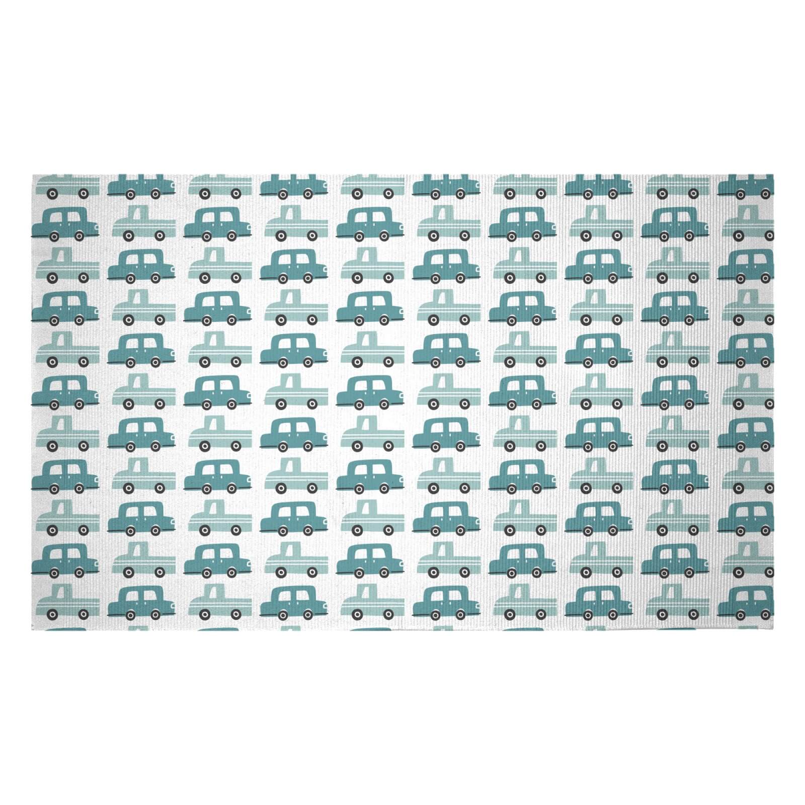 Blue Car Woven Rug - Small