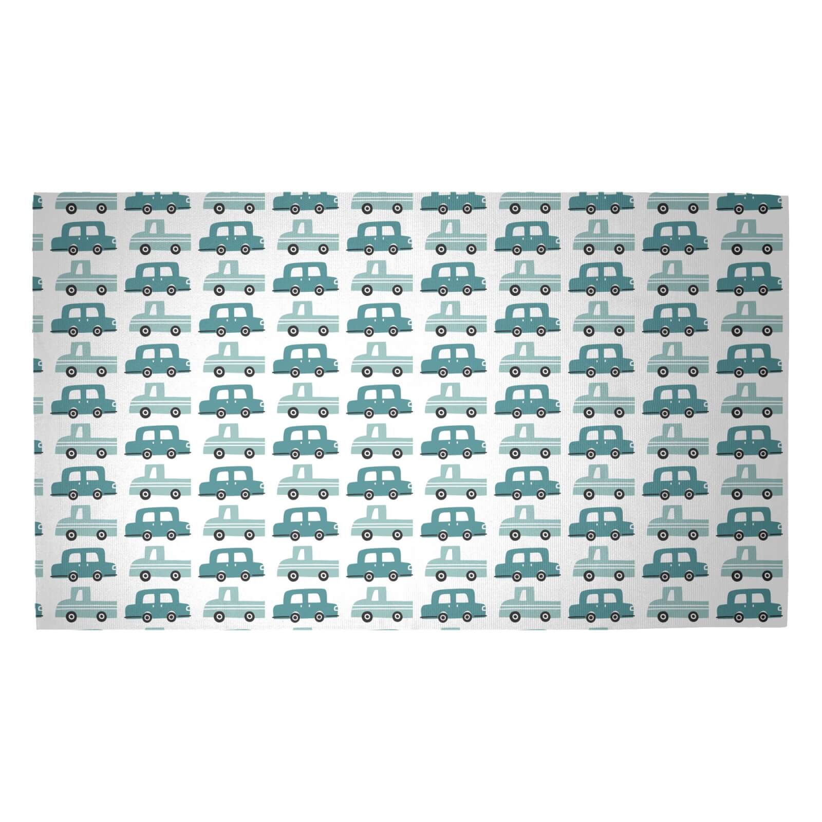 Blue Car Woven Rug - Medium