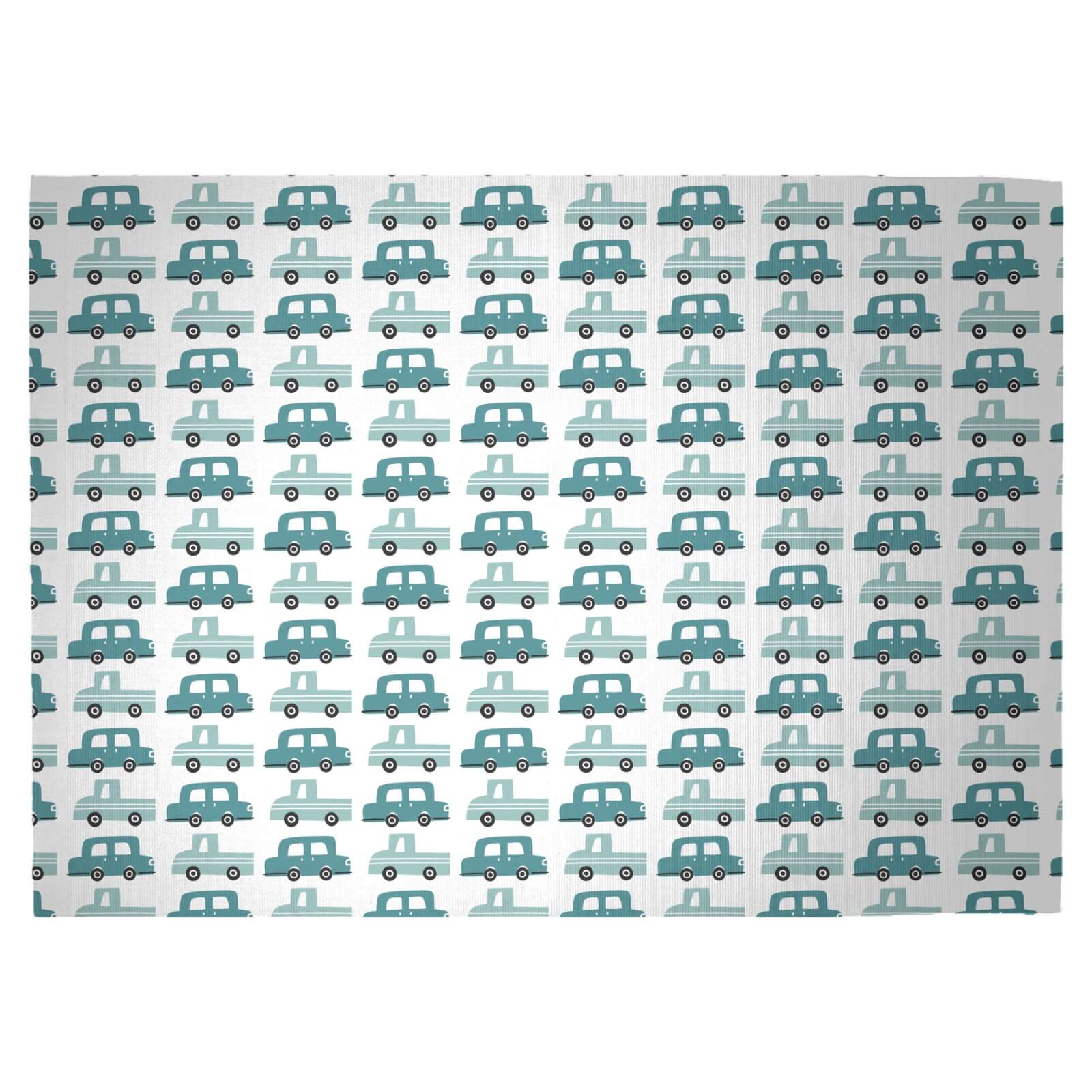 Blue Car Woven Rug - Large