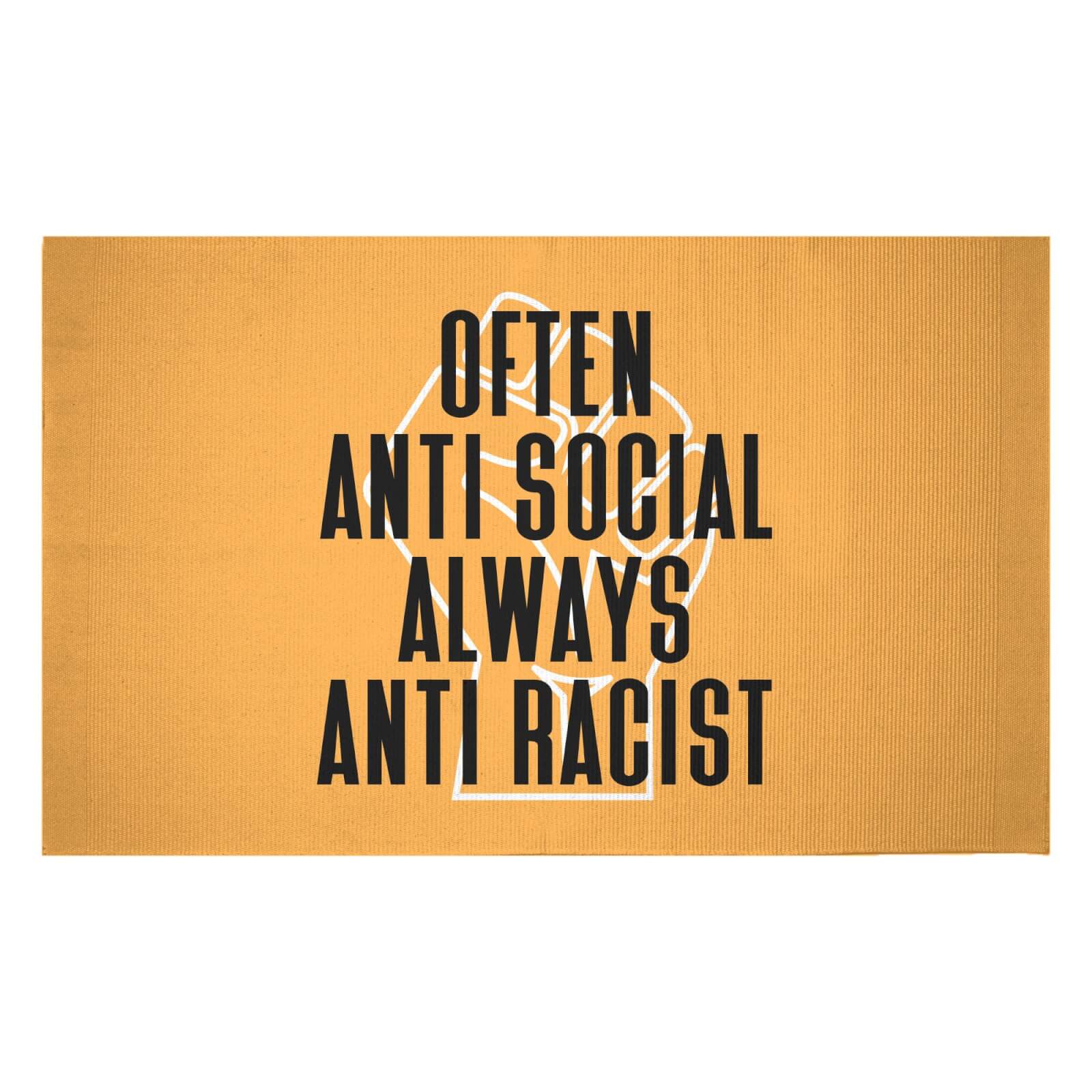 Often Anti Social Always Anti Racist Woven Rug - Small