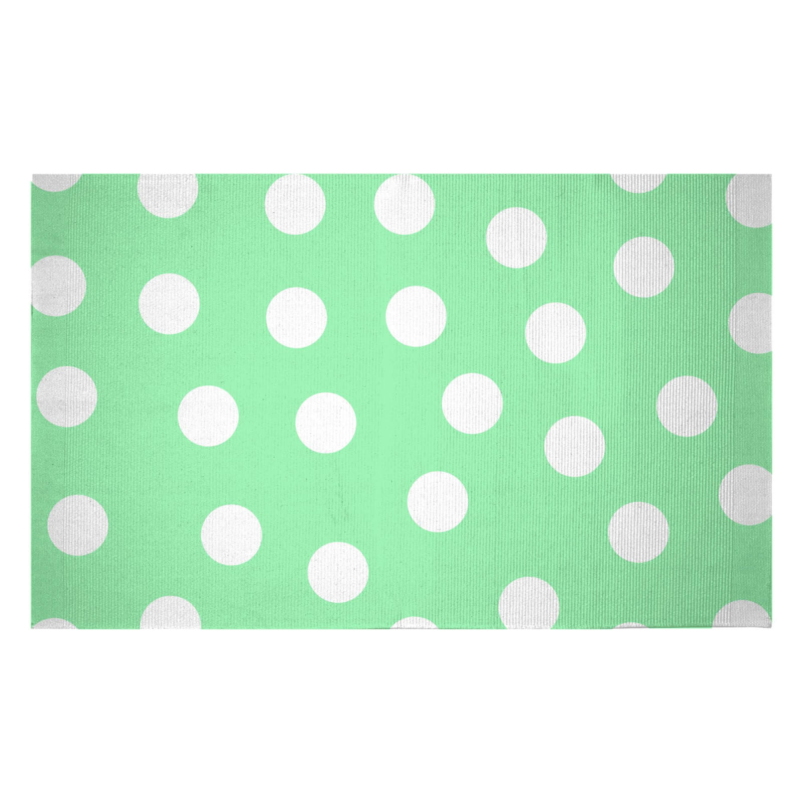 Mint Polka Dots Woven Rug - Small