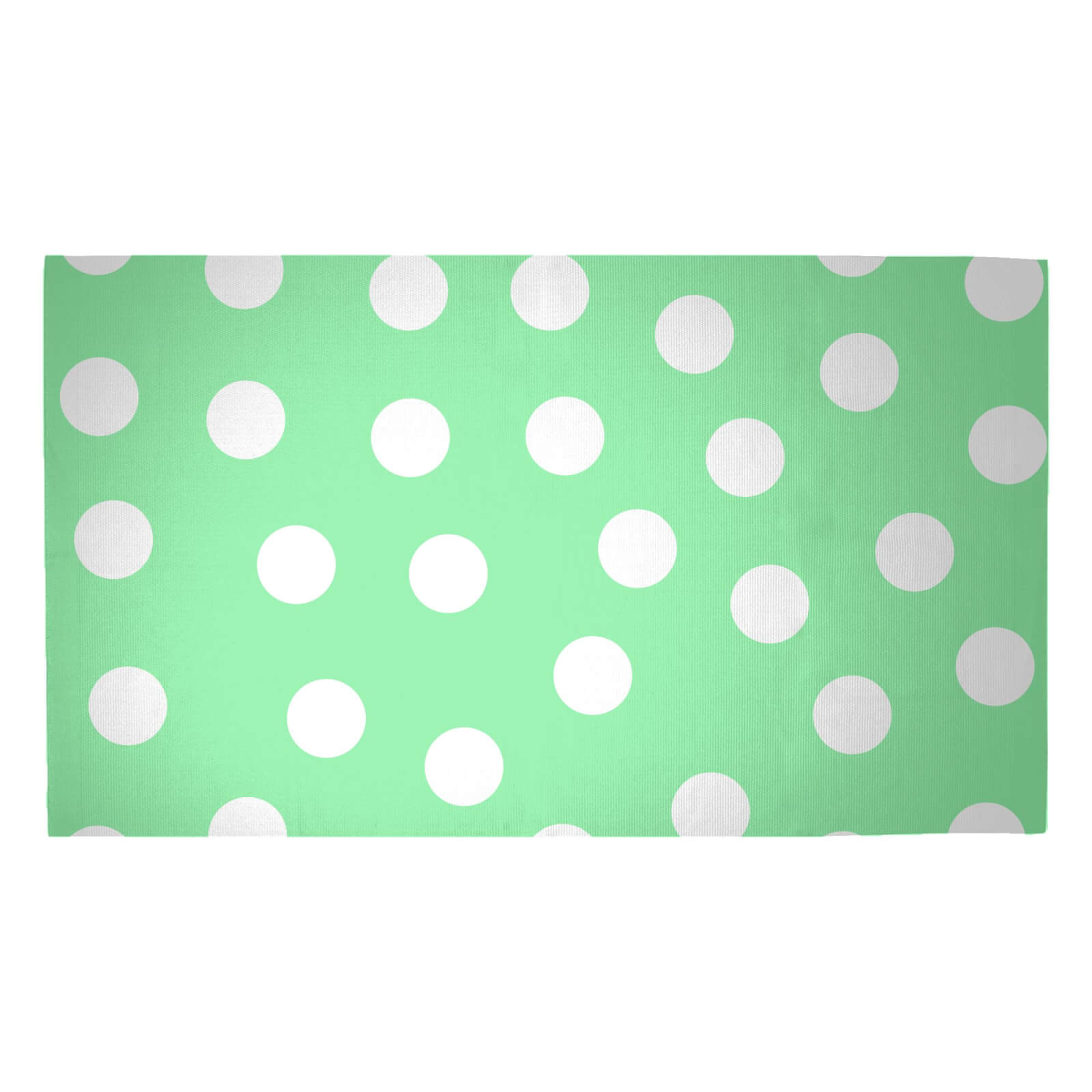 Mint Polka Dots Woven Rug - Medium