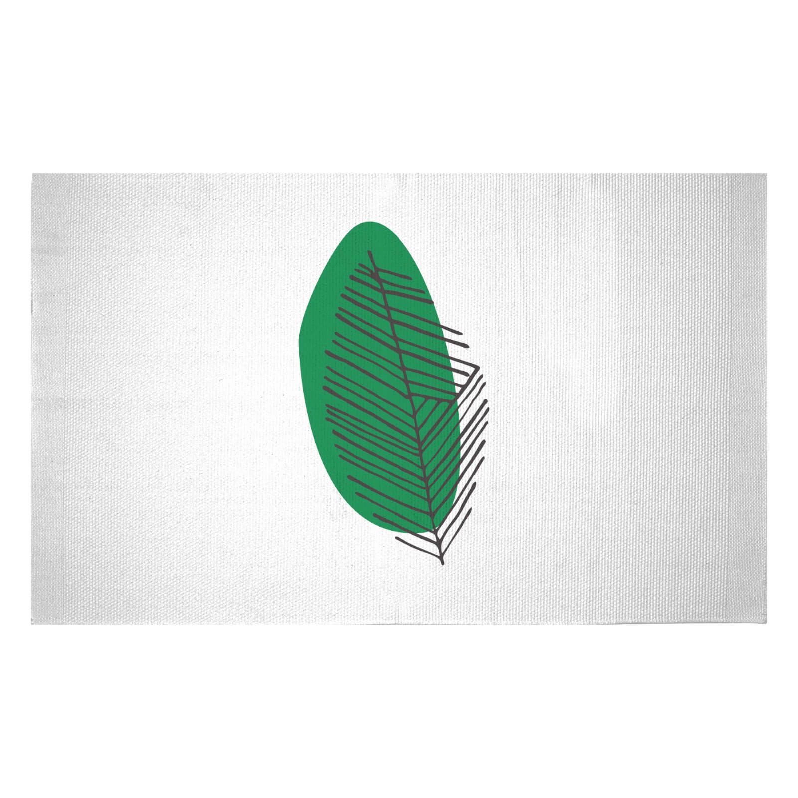 Slanted Leaf Woven Rug - Small