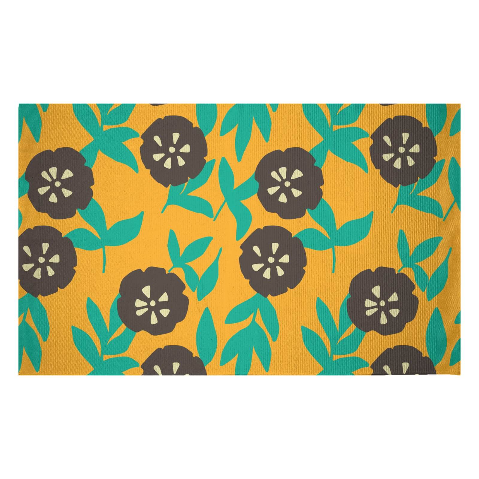 Retro Pansy Woven Rug - Small