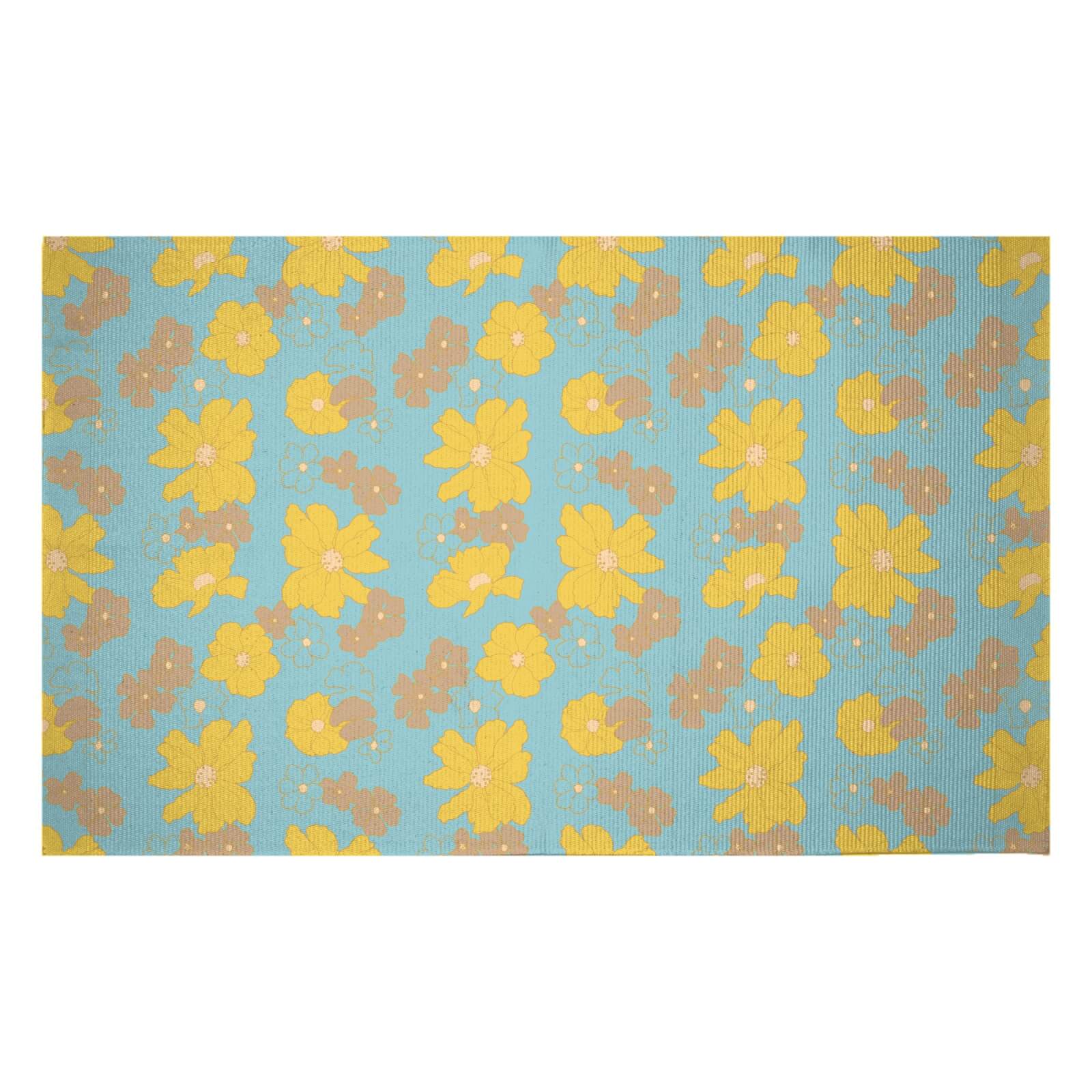 60s Floral Woven Rug - Small