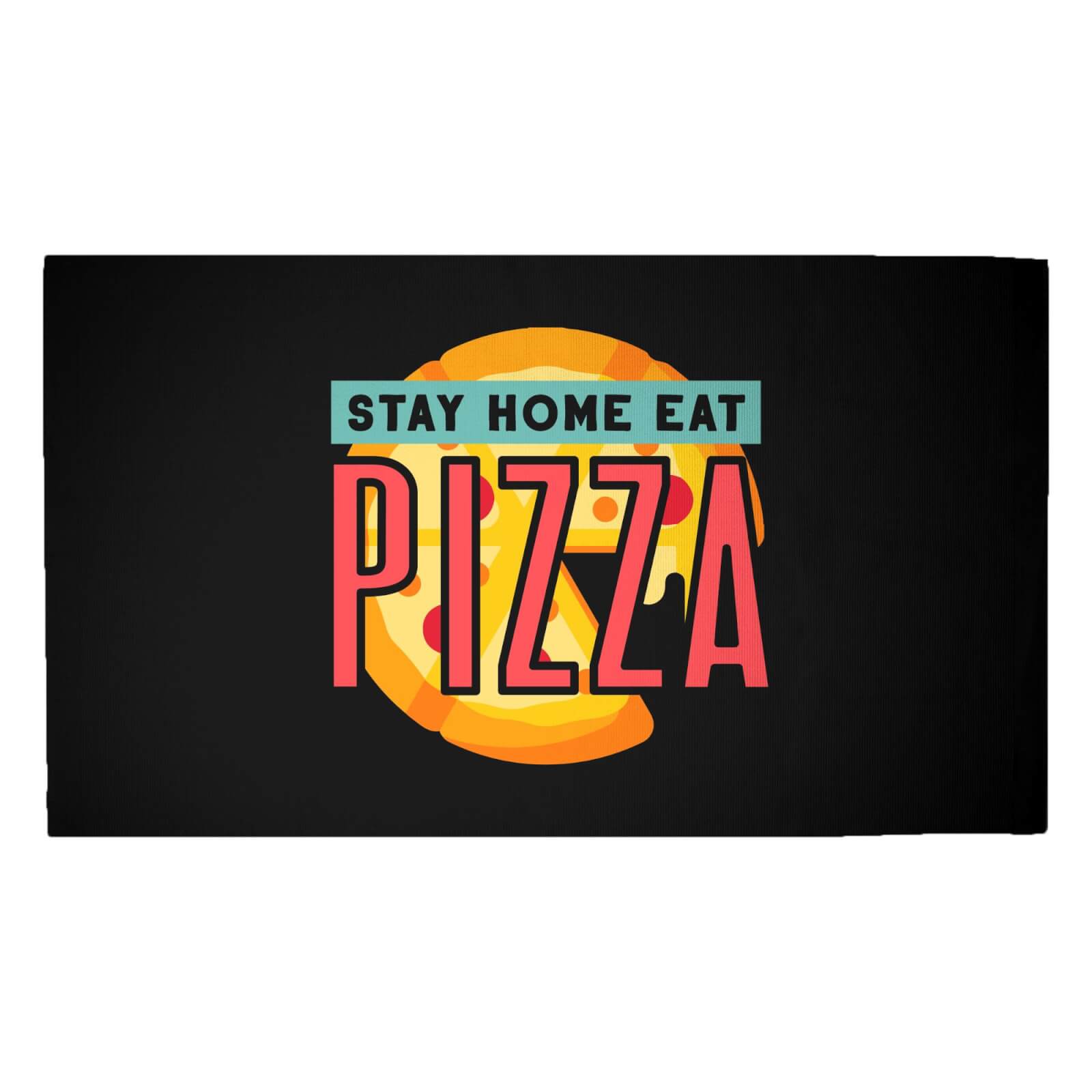 Stay Home Eat Pizza Woven Rug - Medium