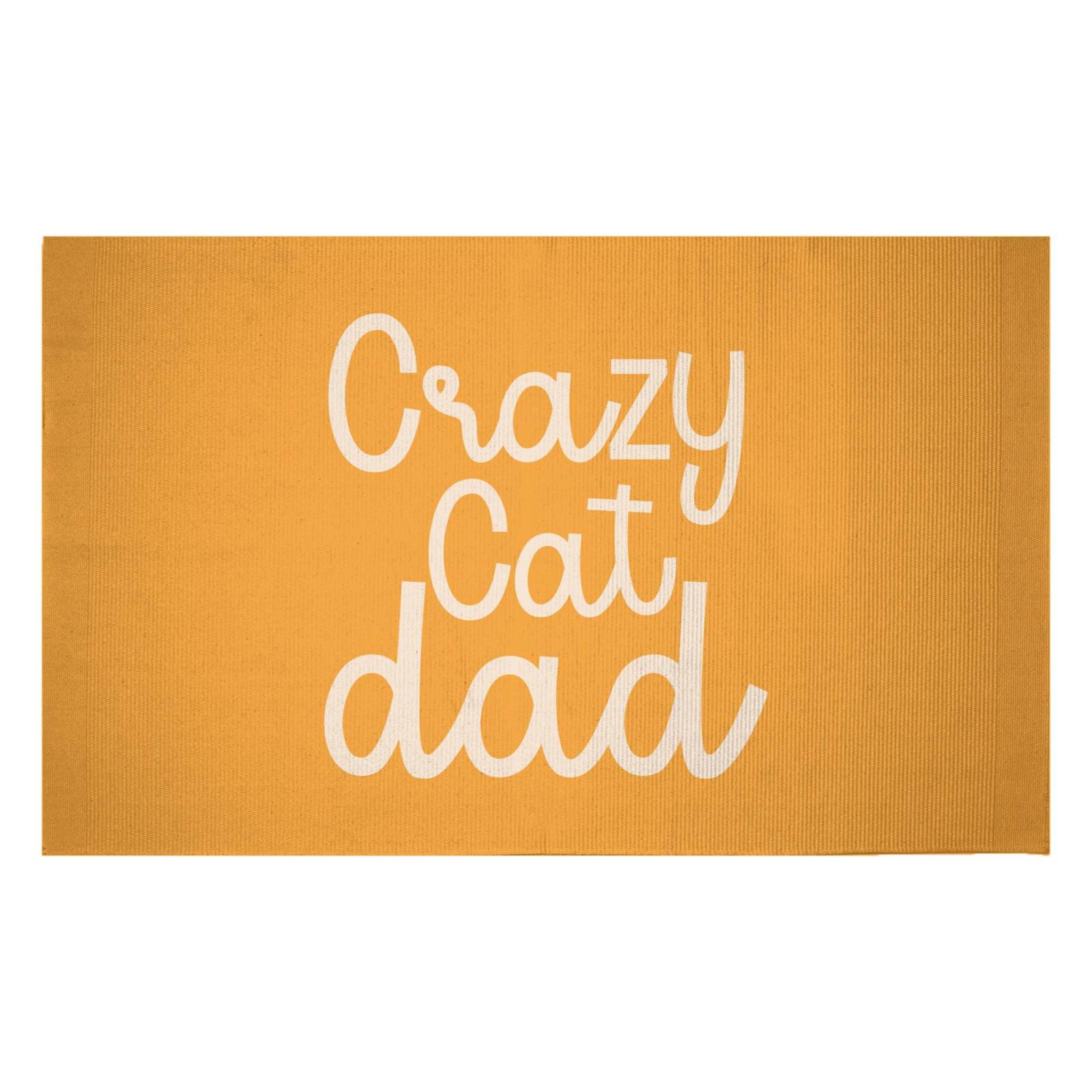 Crazy Cat Dad Woven Rug - Small