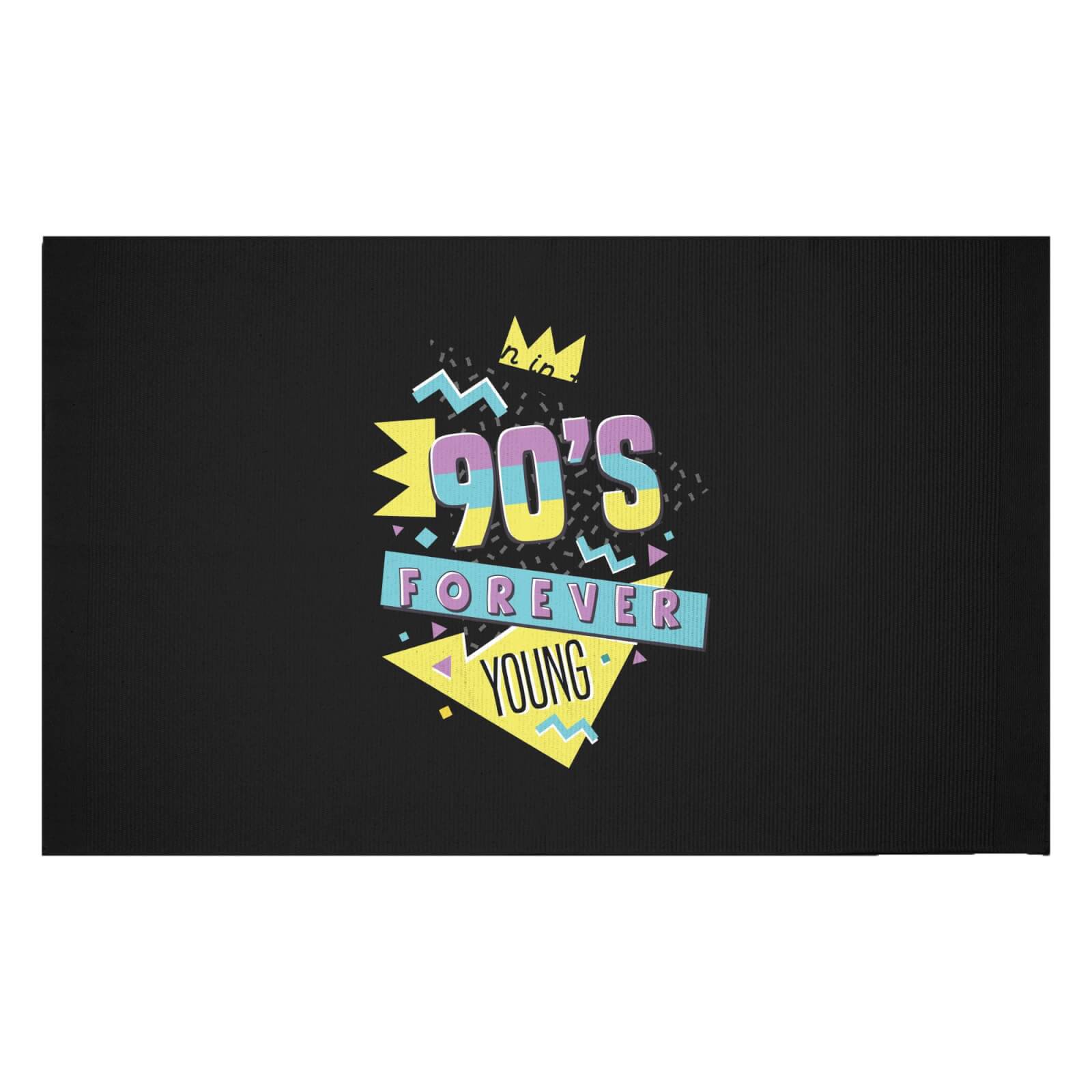 Born In The 90s Forever Young Graphic Woven Rug - Small