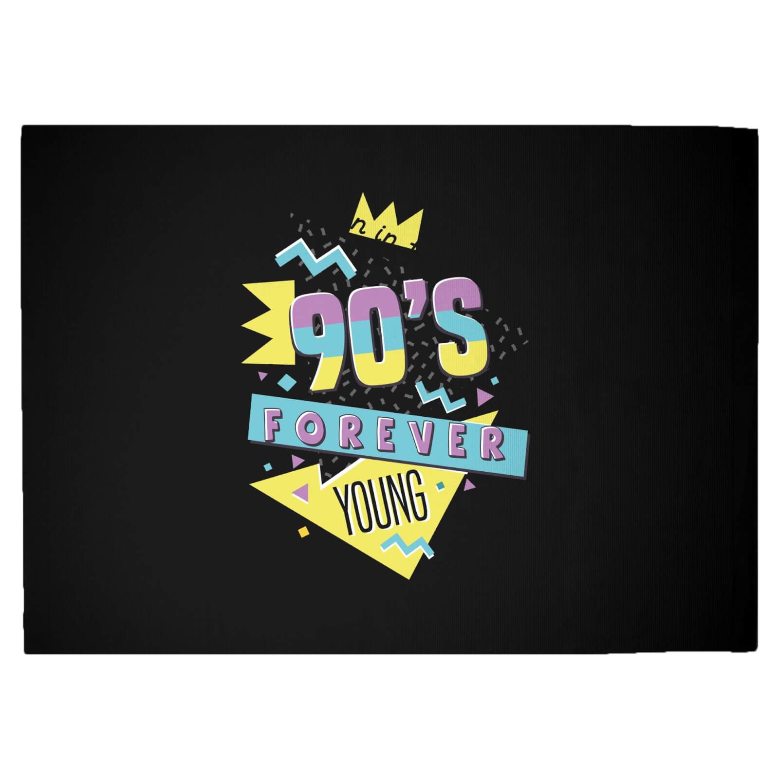 Born In The 90s Forever Young Graphic Woven Rug - Large