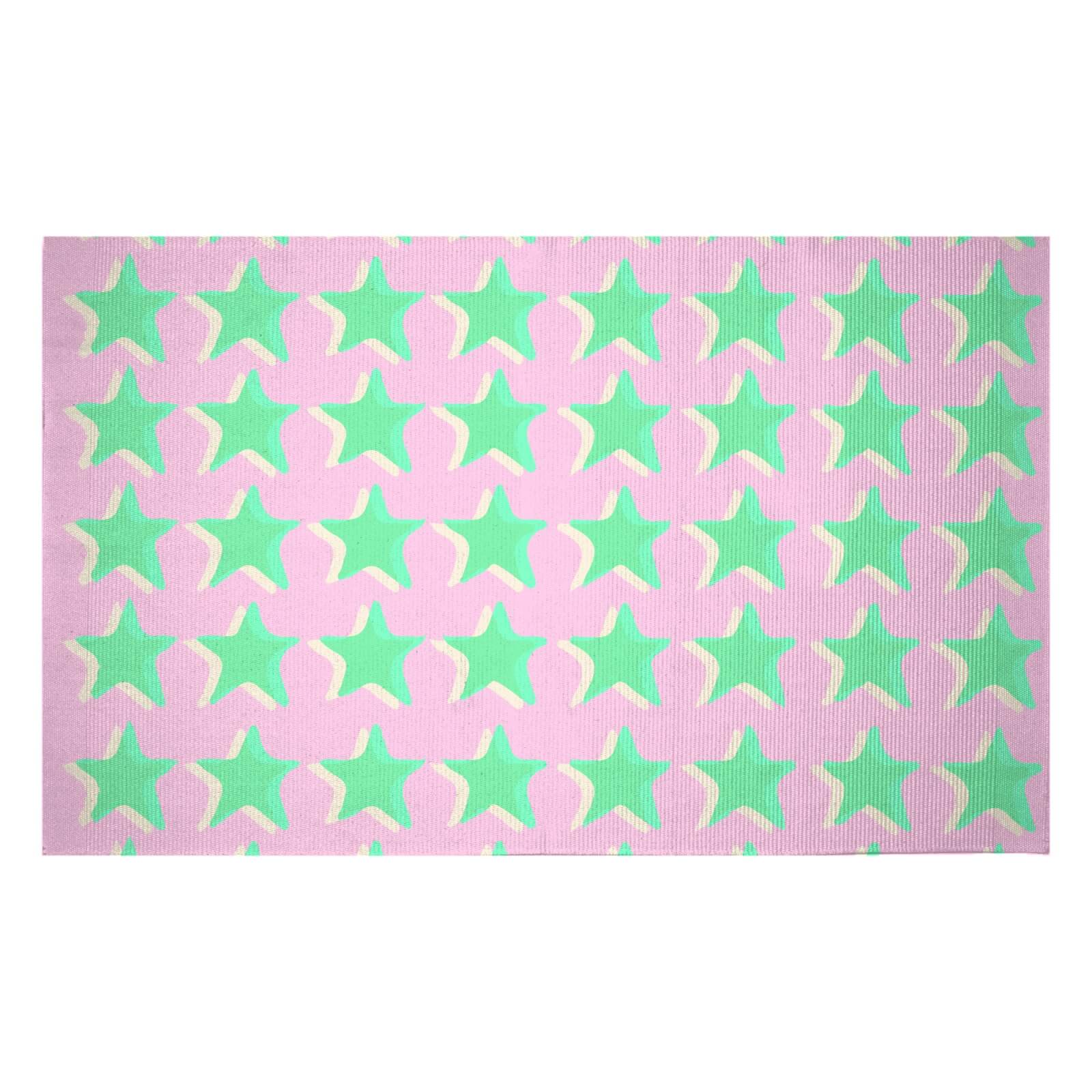 Riso Print Stars Woven Rug - Small