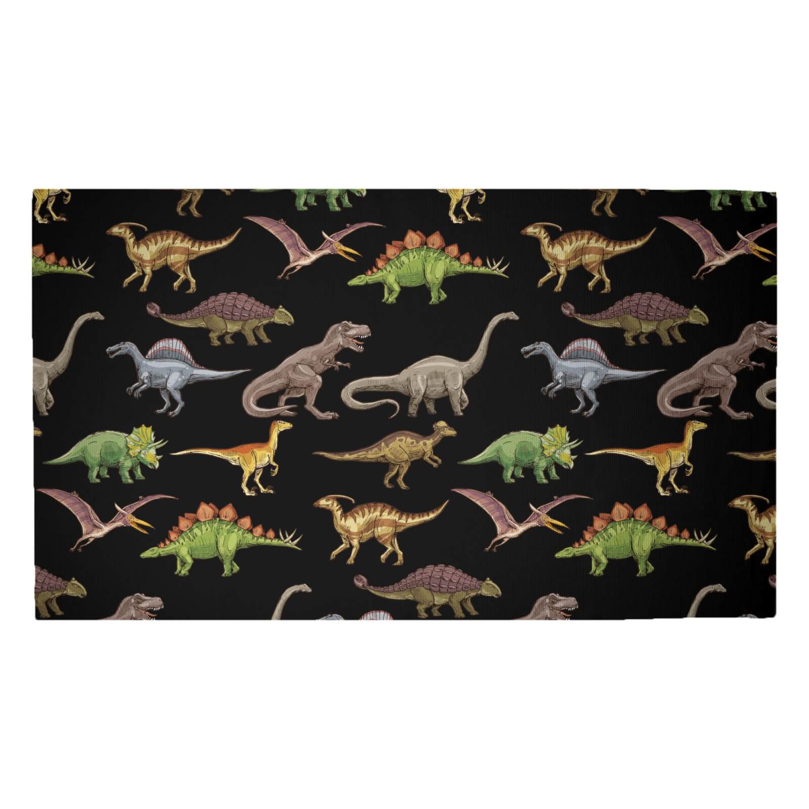 Dino Pattern Woven Rug - Medium