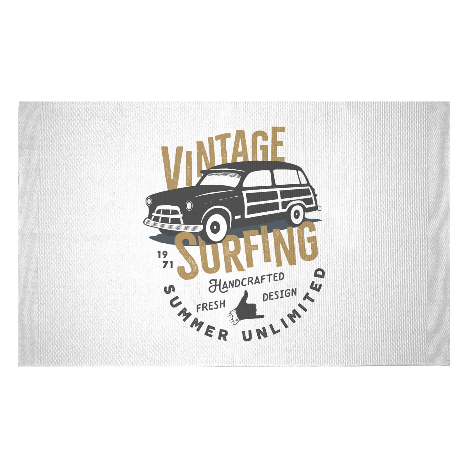 Vintage Surfing Woven Rug - Small