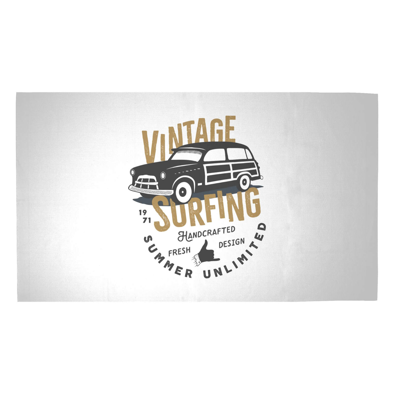 Vintage Surfing Woven Rug - Medium