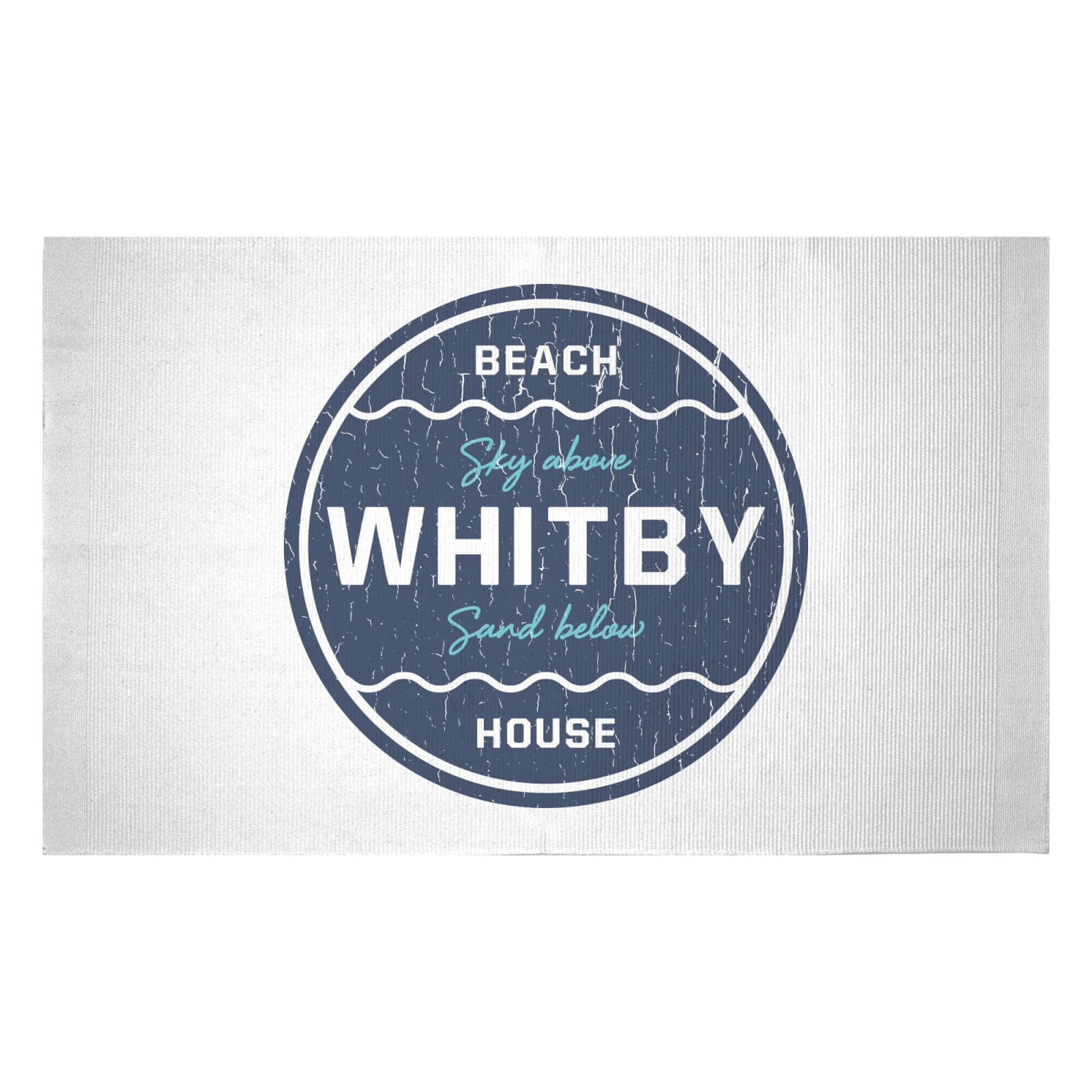 Whitby Beach Badge Woven Rug - Small