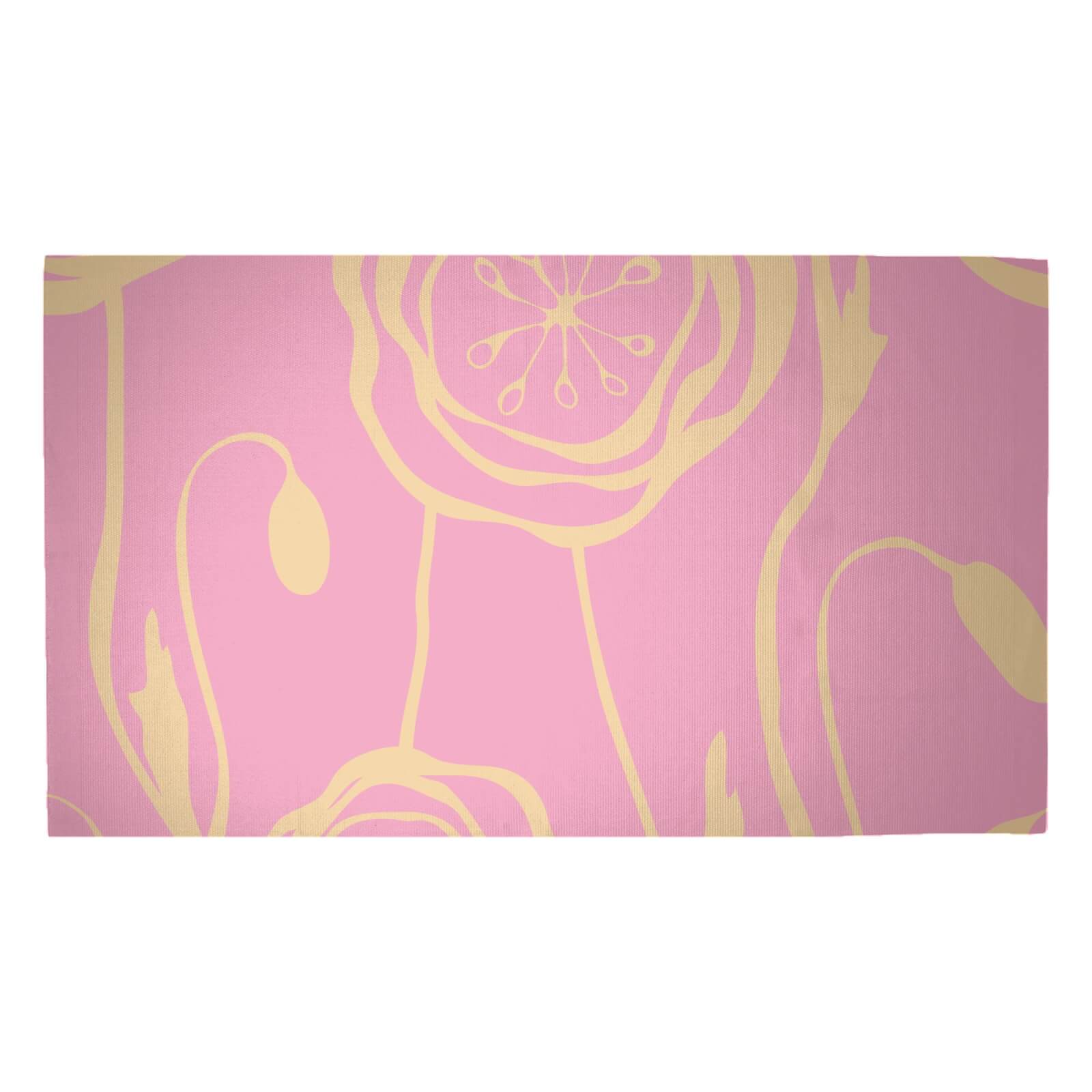 Light Poppies Woven Rug - Medium