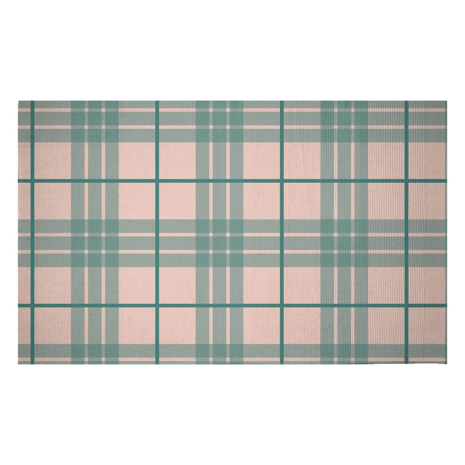 Pretty Tartan Woven Rug - Small