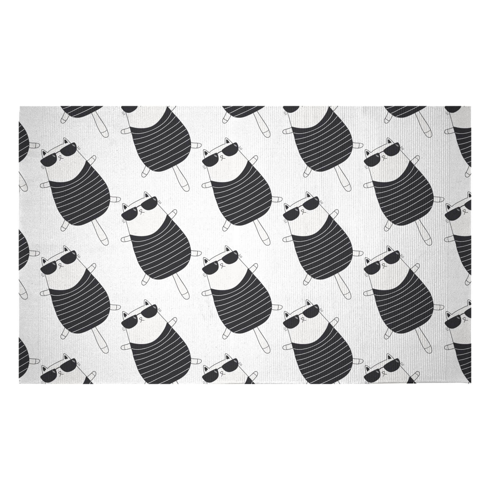 Sun Bathing Cat Woven Rug - Small