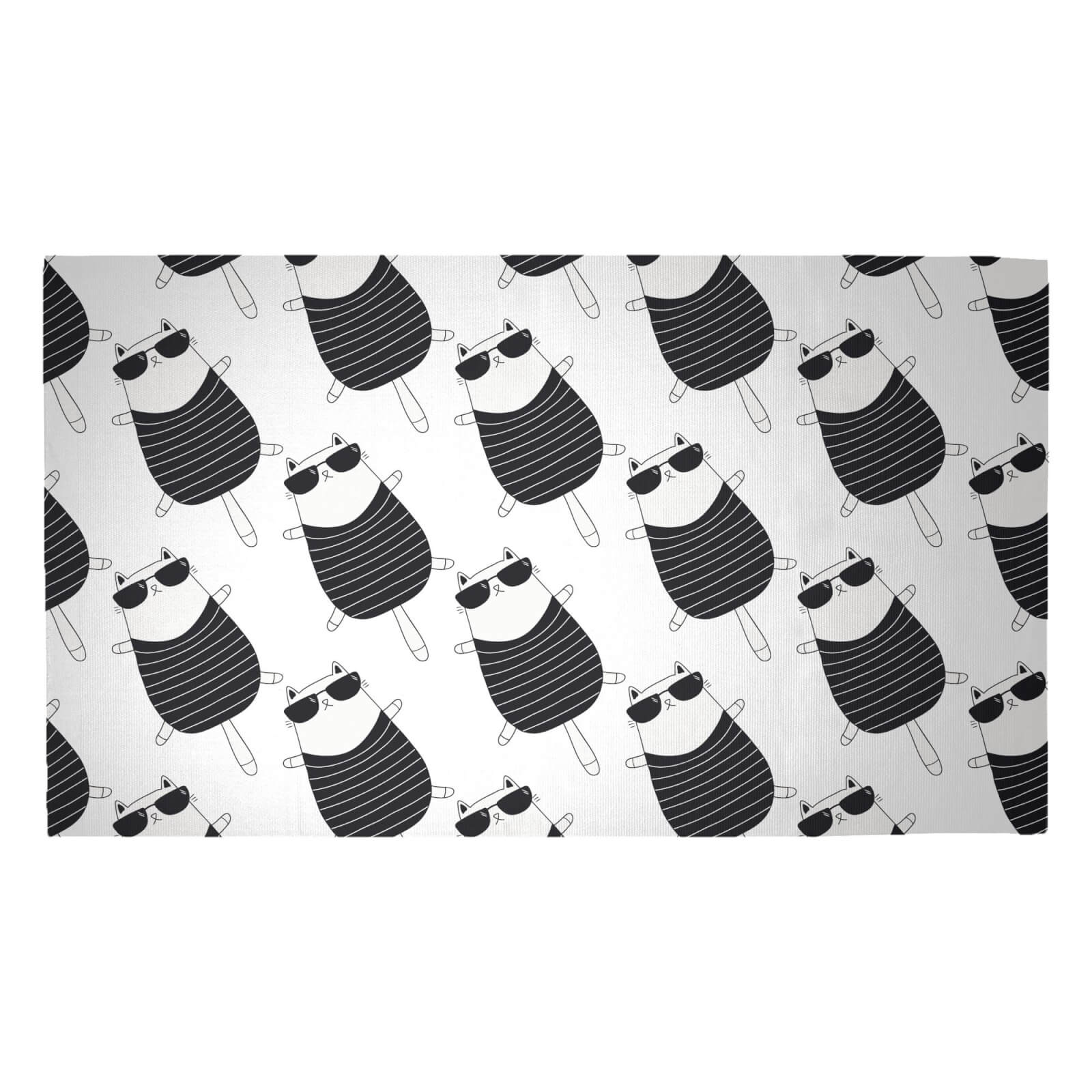 Sun Bathing Cat Woven Rug - Medium