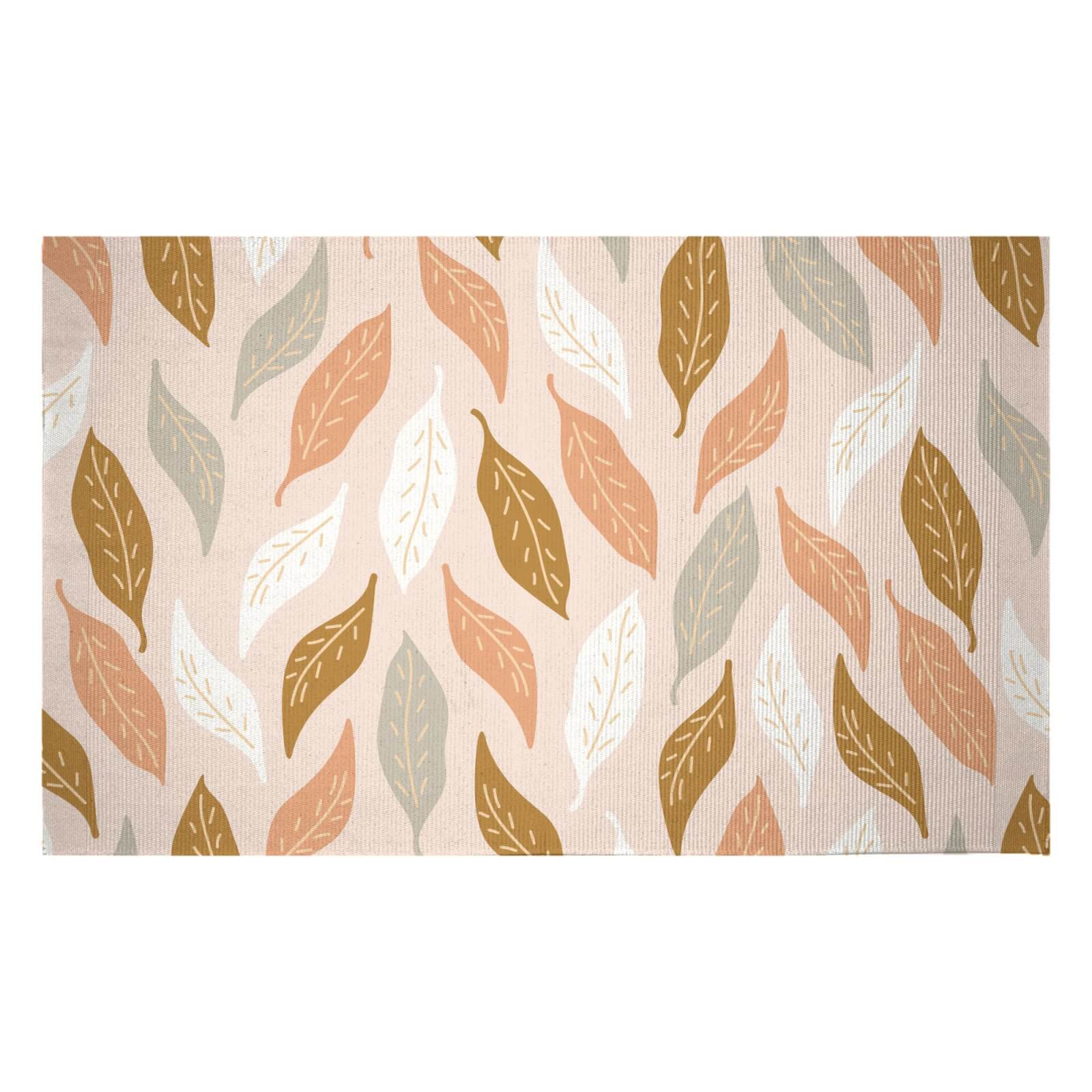 Retro Leaves Woven Rug - Small