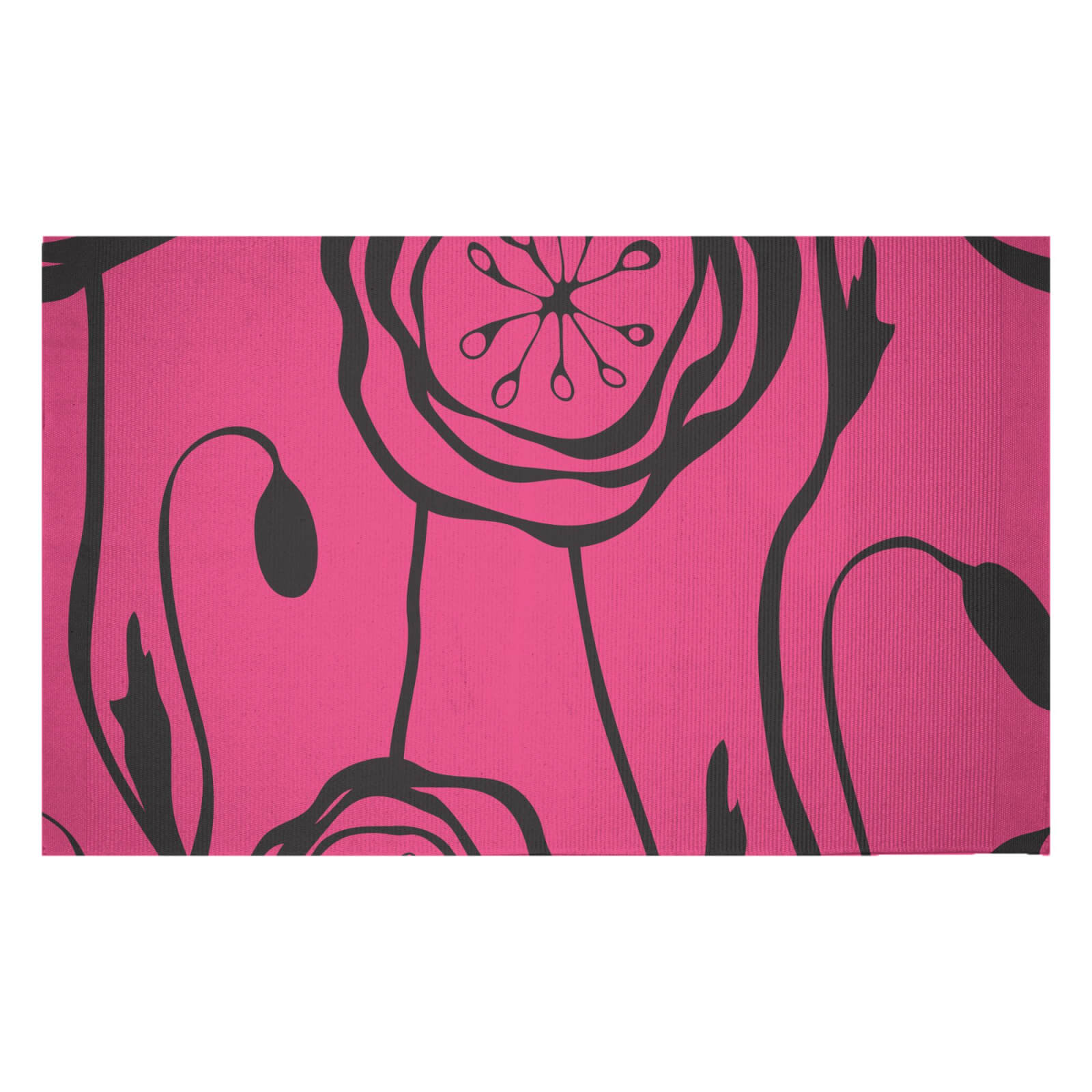 Retro Poppy Woven Rug - Small