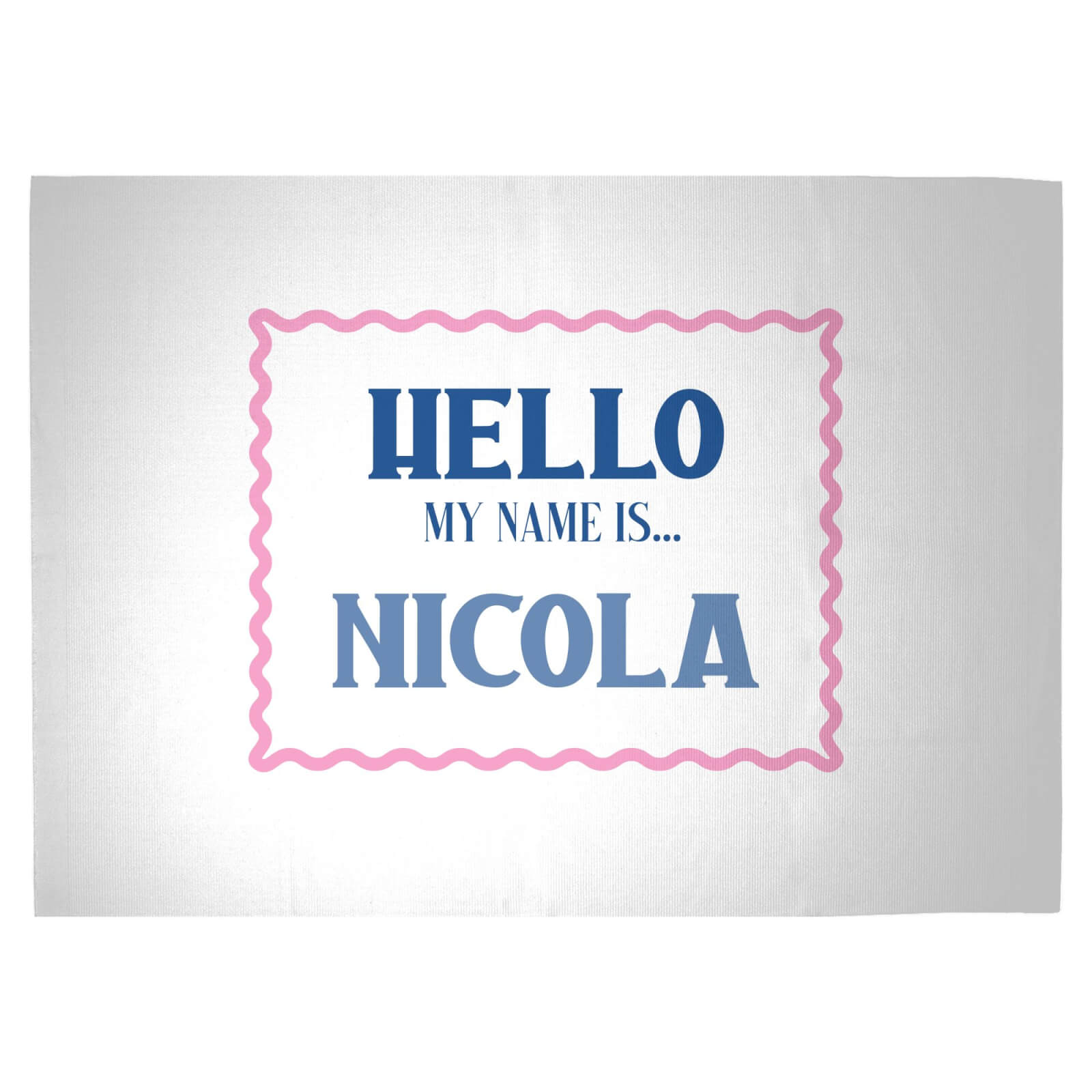 Hello My Name Is Nicola Woven Rug - Large