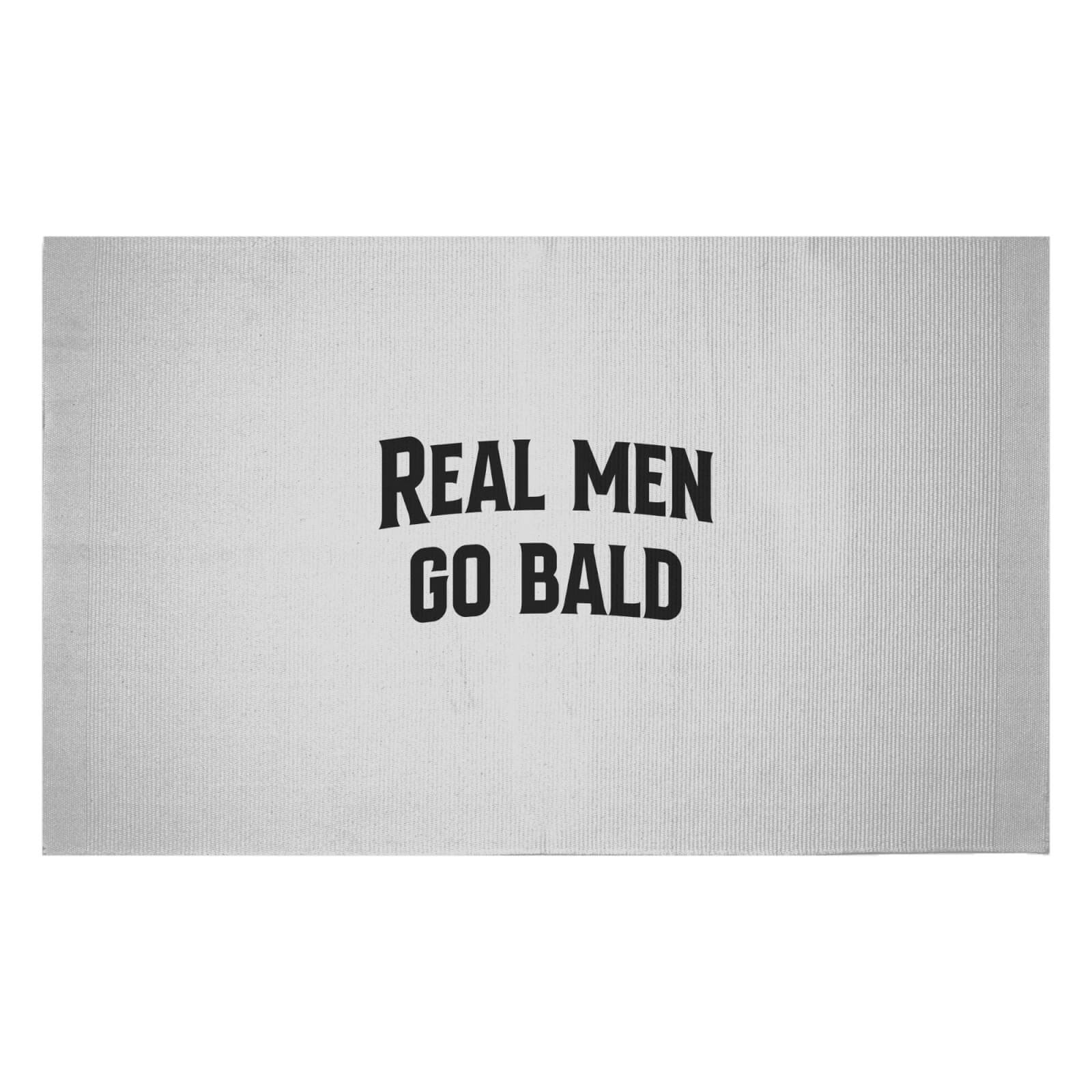 Real Men Go Bald Woven Rug - Small