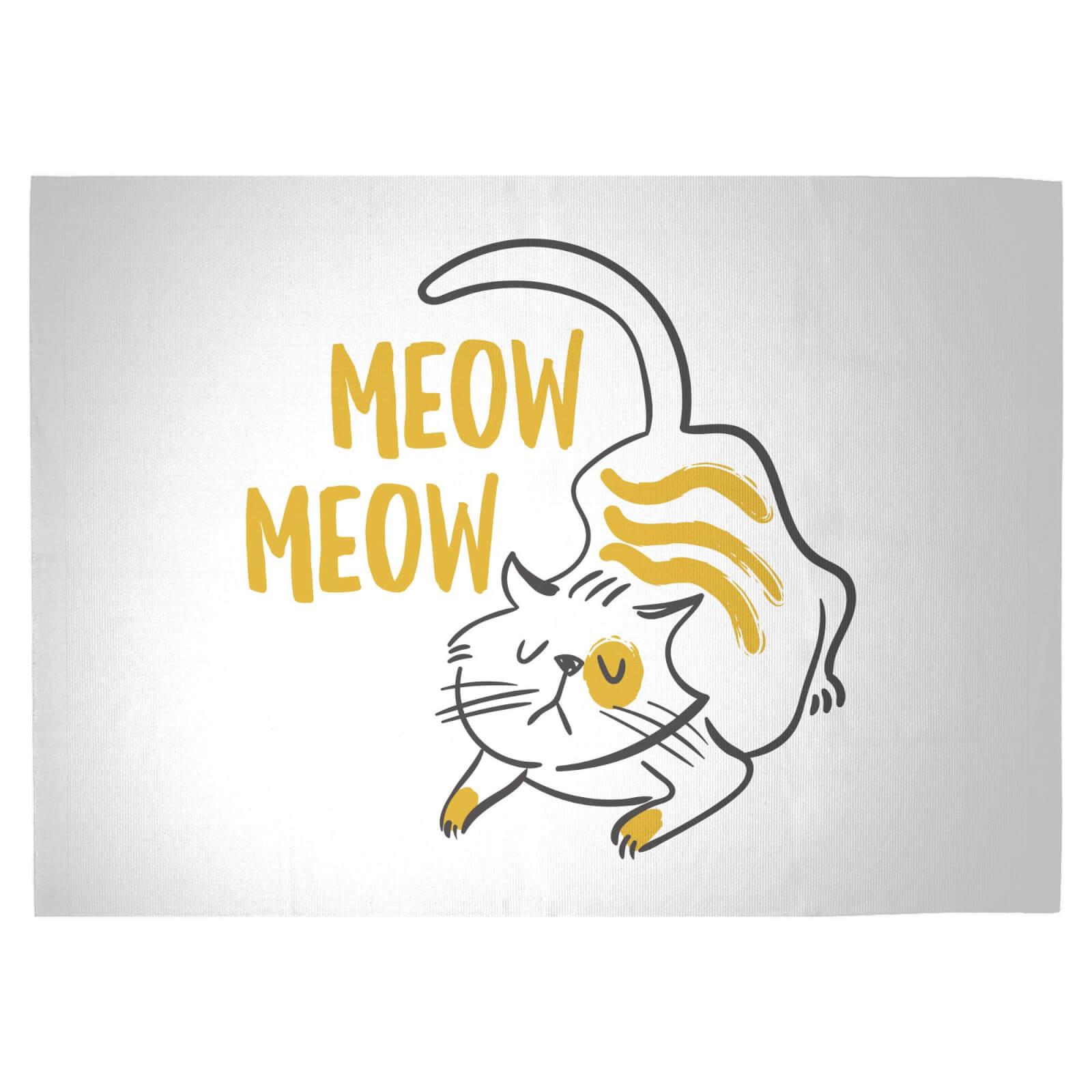 Meow Meow Cat Woven Rug - Large