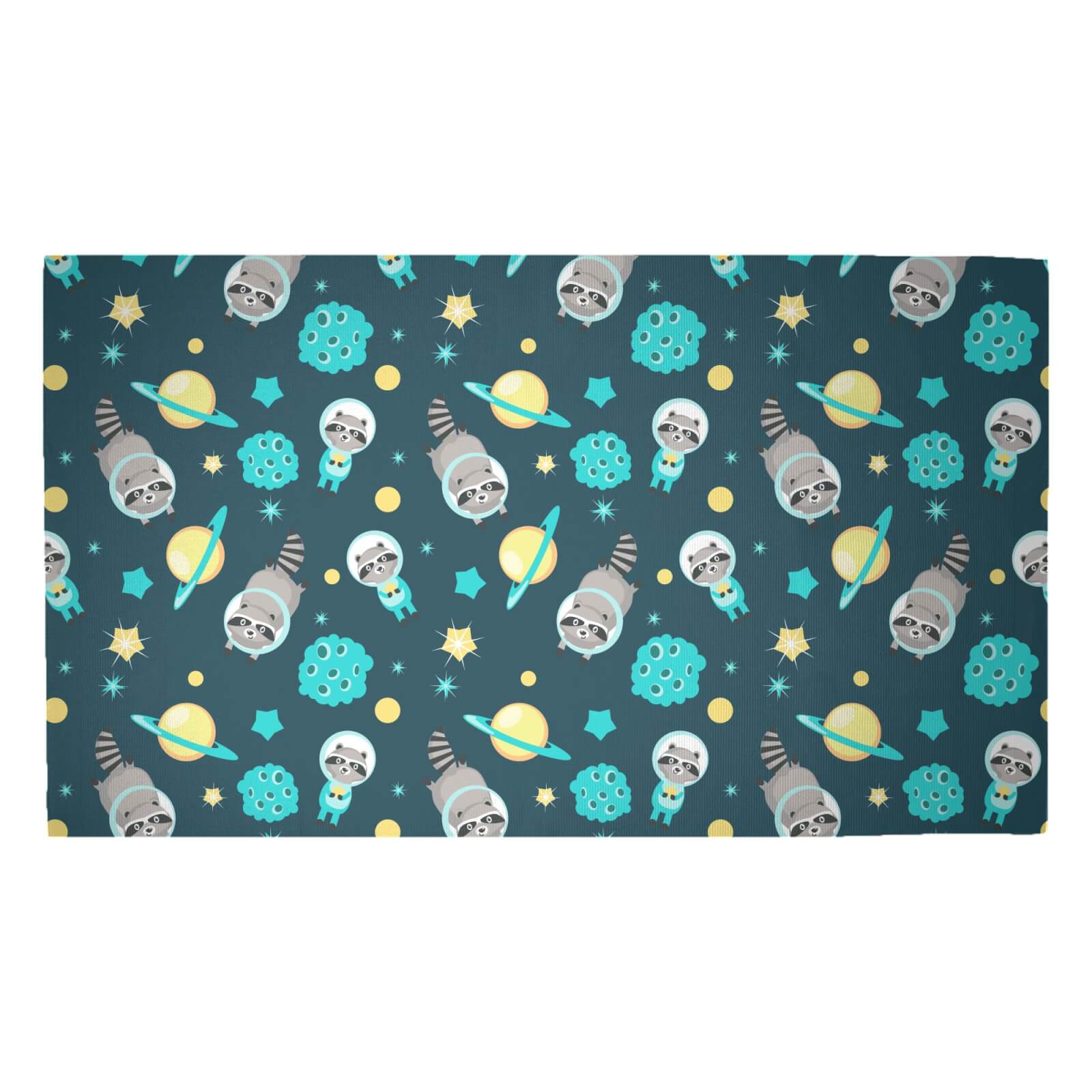 Raccoon In Space Woven Rug - Medium