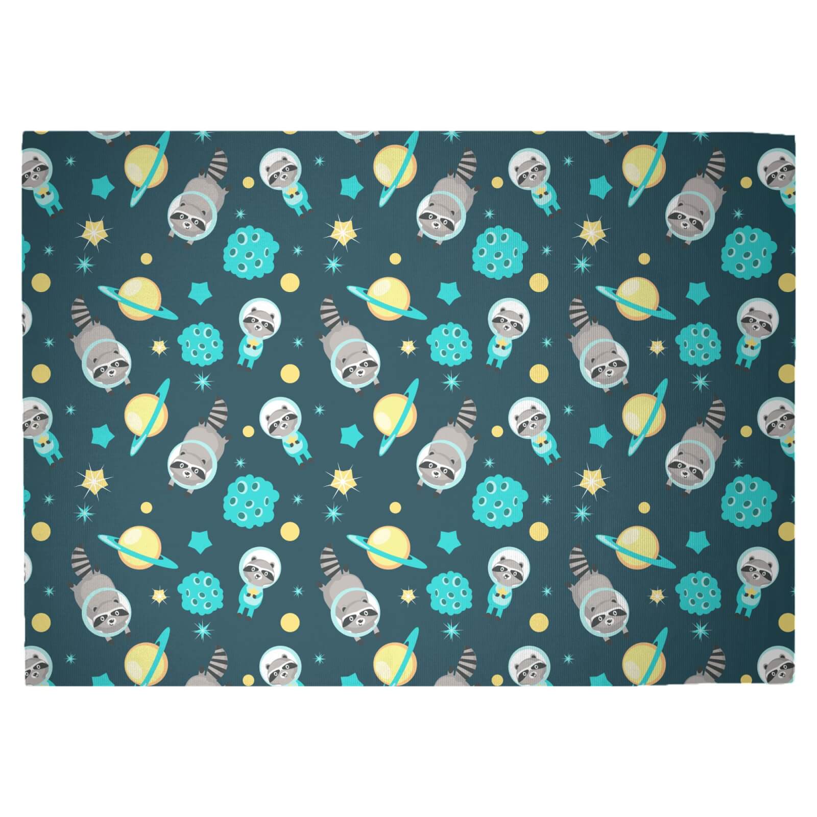 Raccoon In Space Woven Rug - Large