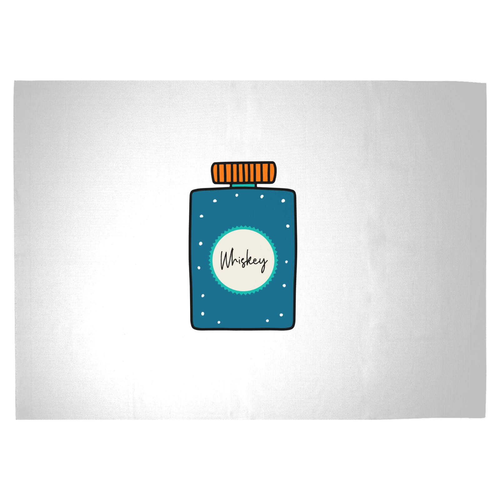 Whiskey Illustration Woven Rug - Large