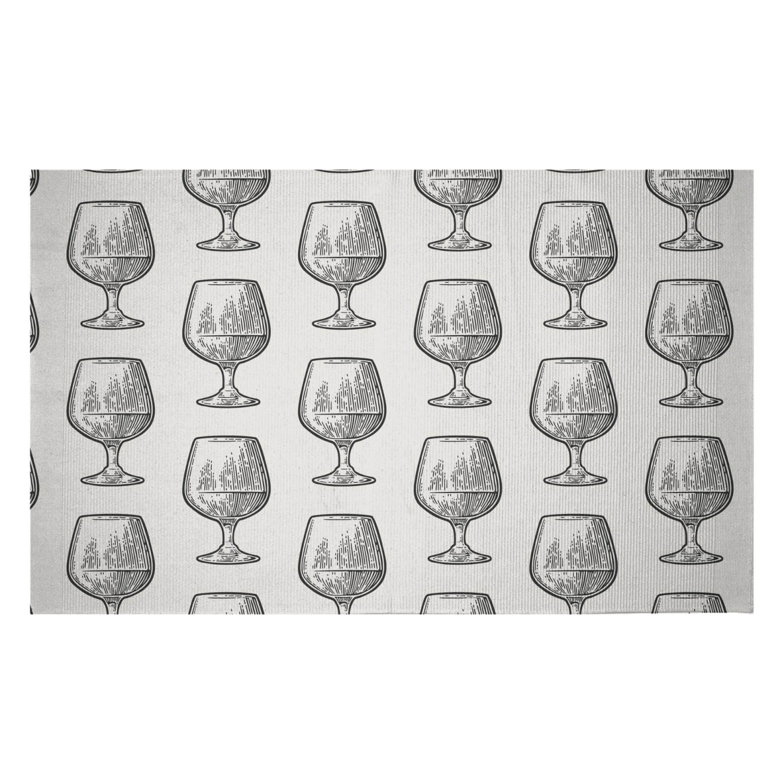 Whisky Glass Pattern Woven Rug - Small